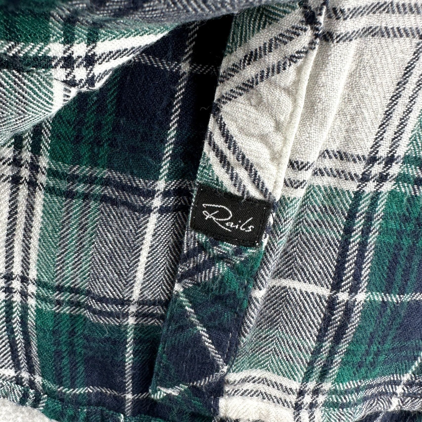 Rails Rails Flannel Shirt Mens XS Green White Plaid Button-Up Shirt Size US XS / EU 42 / 0 - 6 Thumbnail
