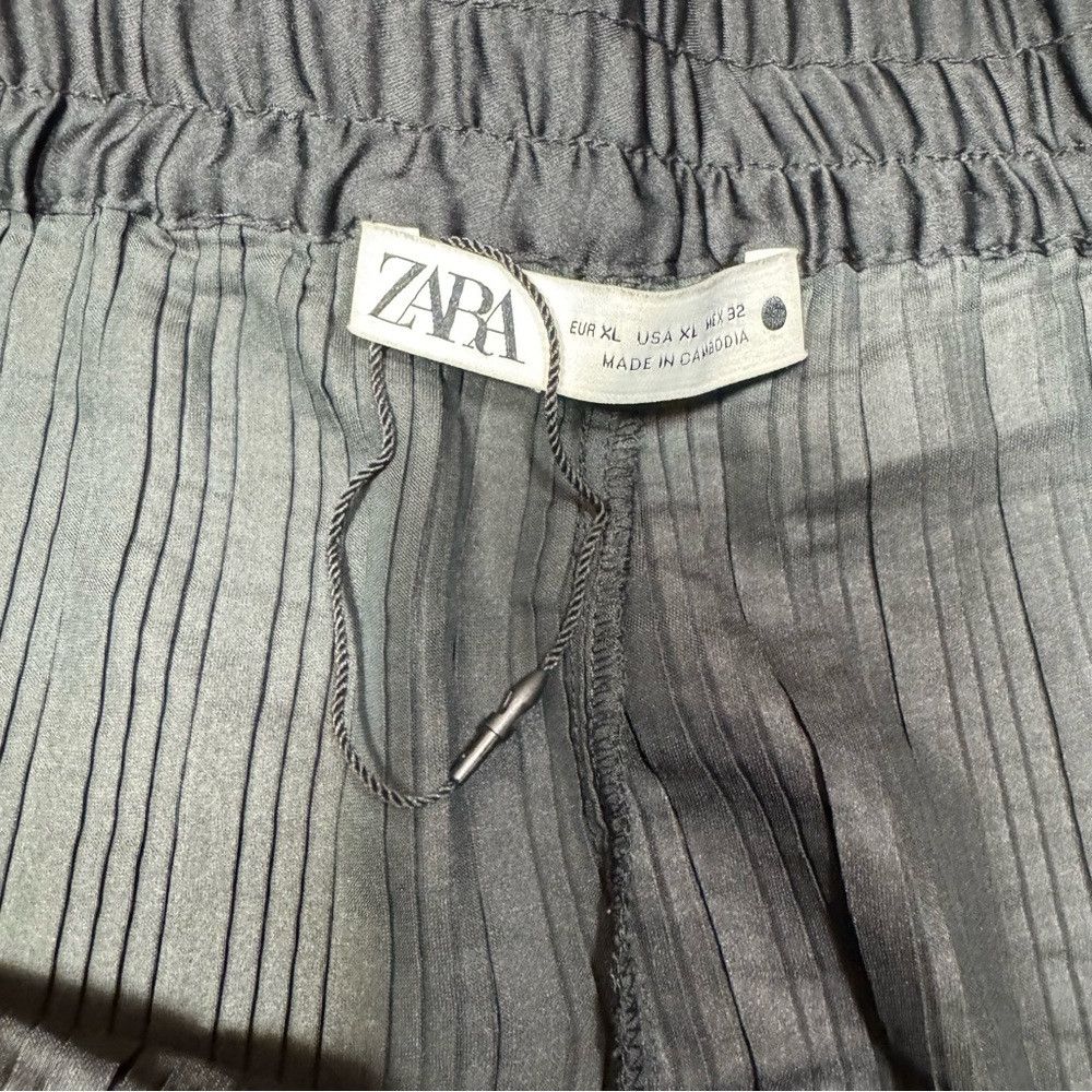 Zara New Zara Black Pleated Wide Leg Pull-On Pants Size XL Size 38" / US 16 / IT 52 - 7 Thumbnail