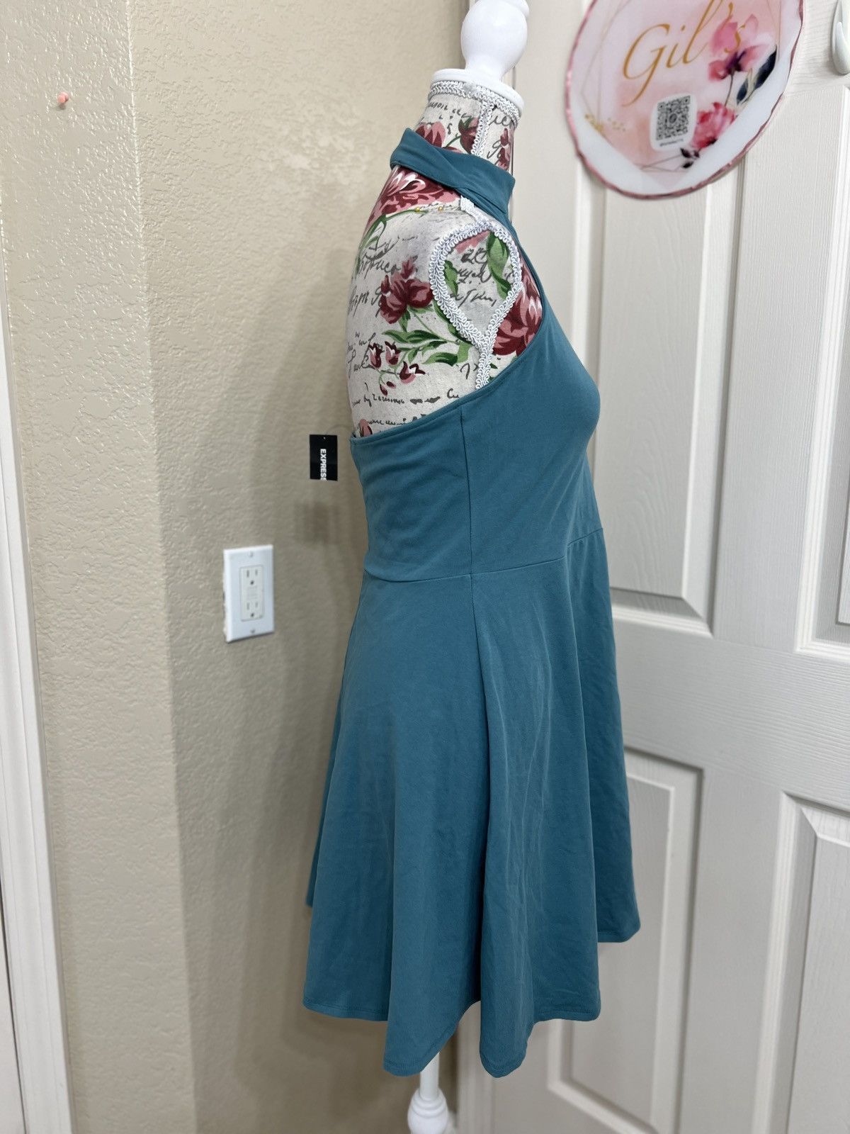 Express Express Teal Halter mini cotton Dress size M Size M / US 6-8 / IT 42-44 - 3 Thumbnail