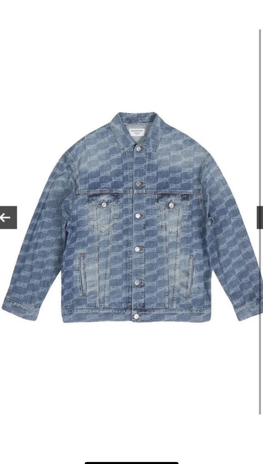 Balenciaga Balenciaga Monogram Denim Jacket Size US L / EU 52-54 / 3 - 8 Thumbnail