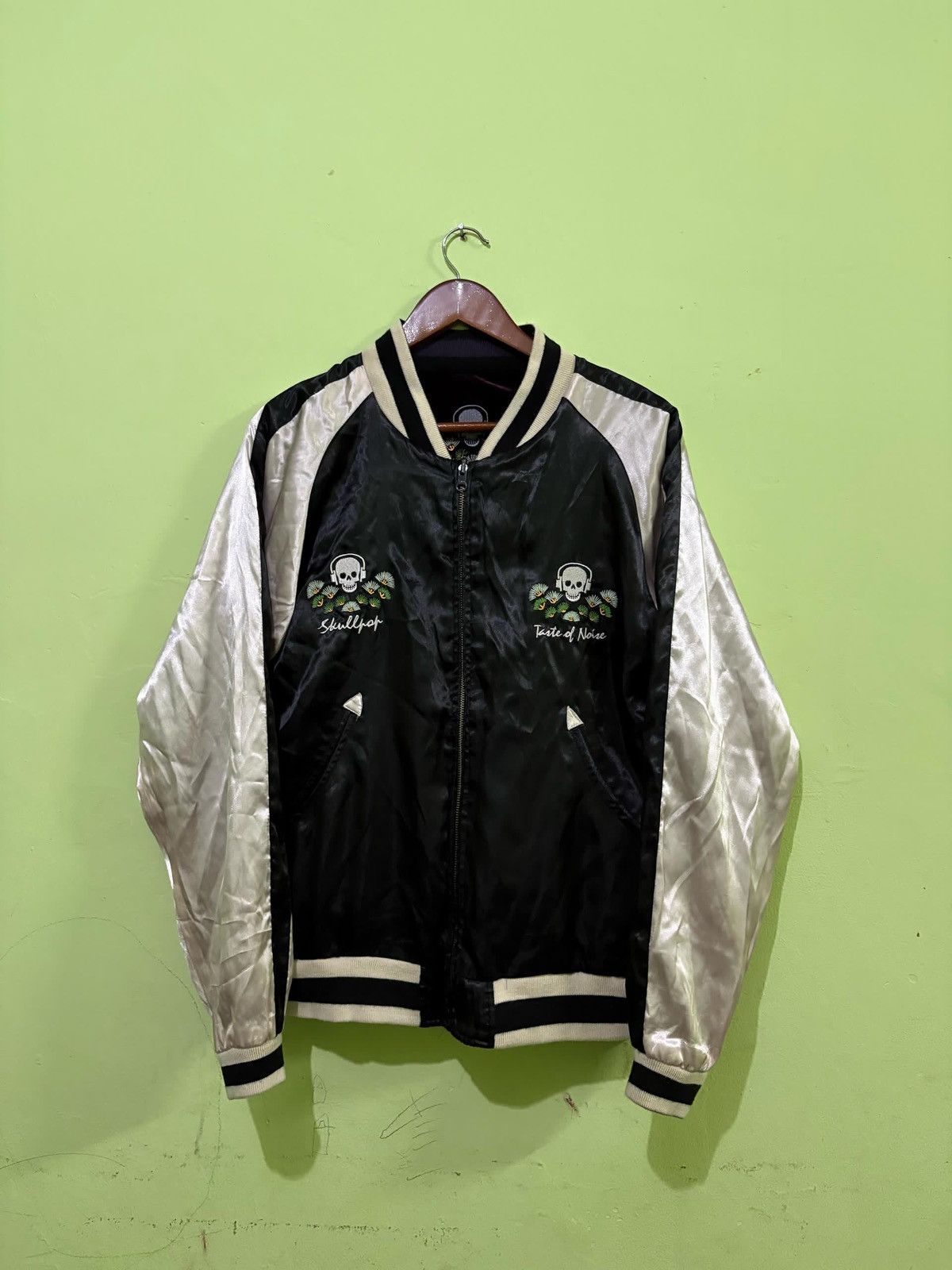 Japanese Brand VTG Sukajan Jacket skeleton taste of Noise Embroidered Size US L / EU 52-54 / 3 - 1 Thumbnail