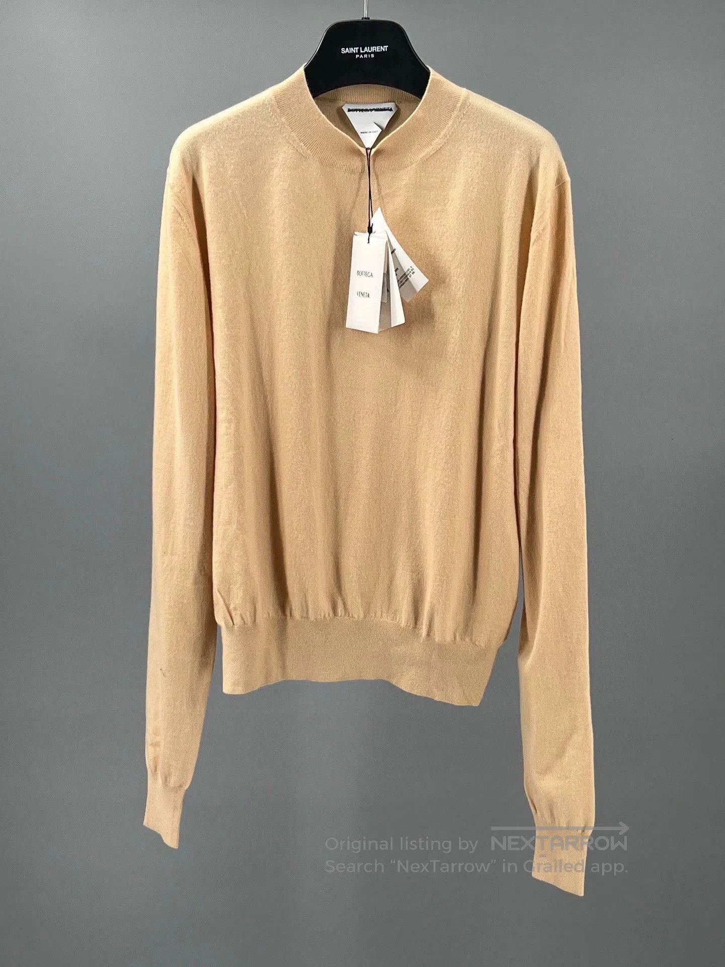 Bottega Veneta men's yellow cashmere blend knit pullover. Size US M / EU 48-50 / 2 - 1 Thumbnail