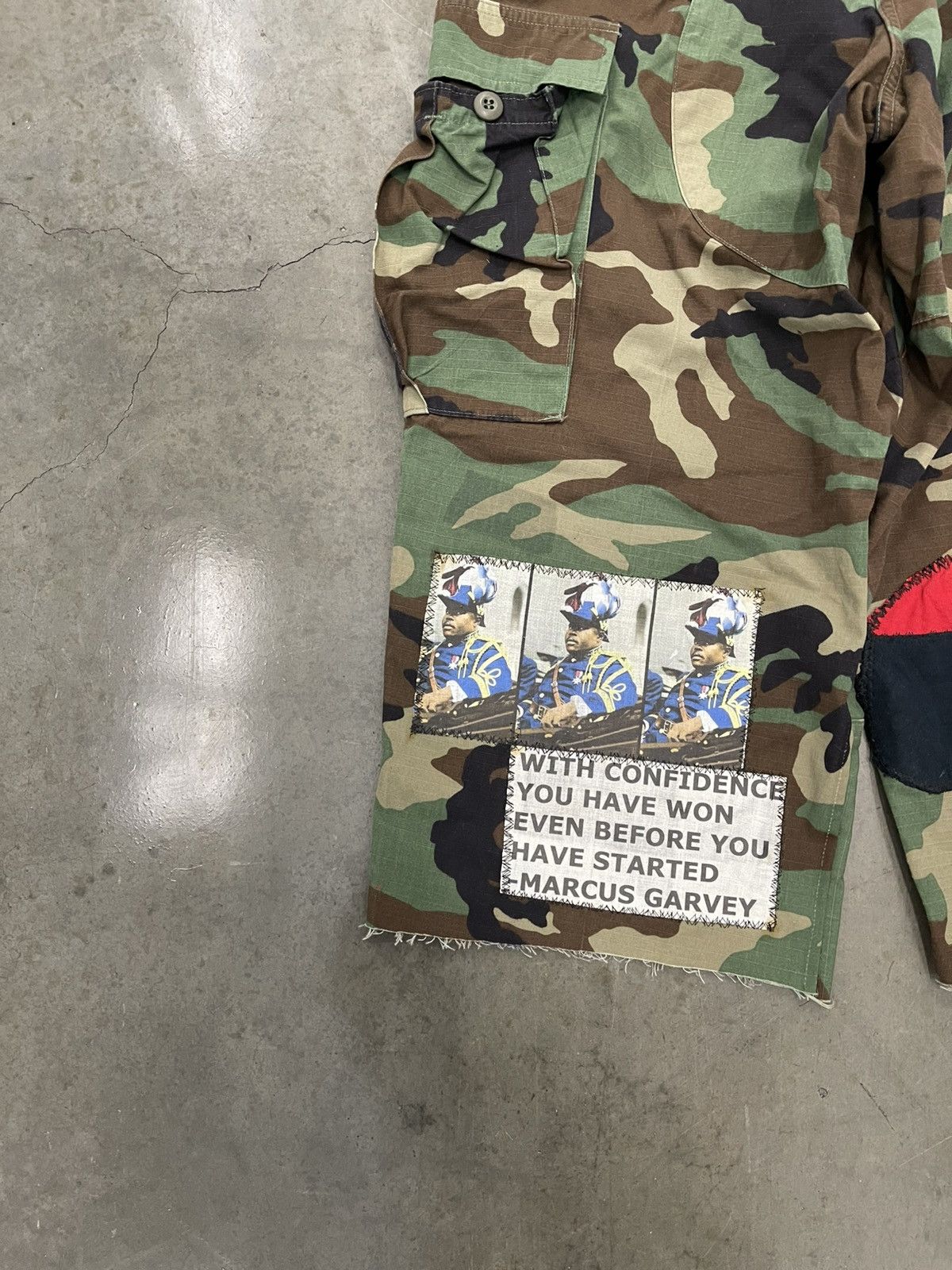 Other MARCUS GARVEY "WITH CONFIDENCE" PATCHWORK CAMOUFLAGE SHORTS Size US 34 / EU 50 - 4 Thumbnail