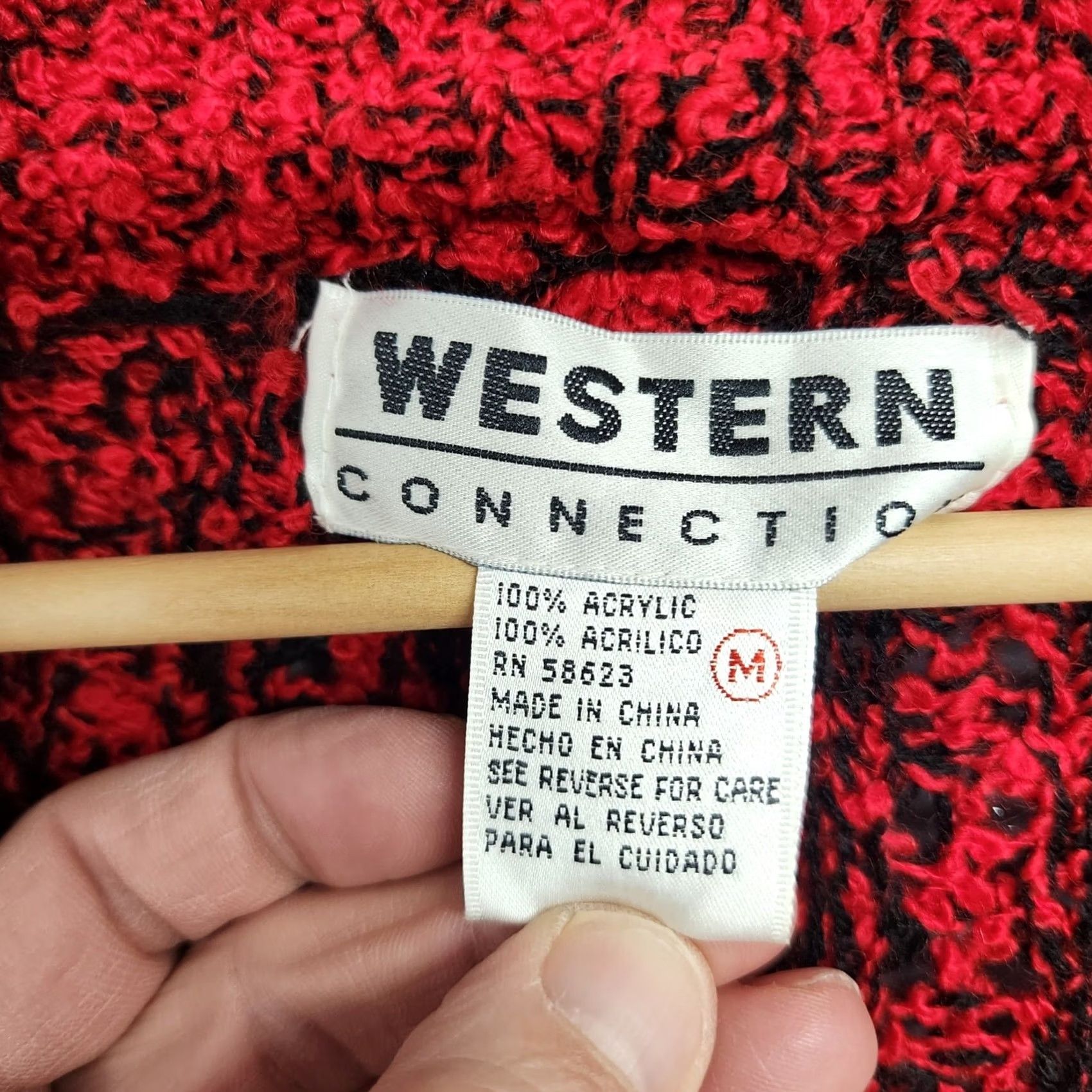 Vintage VINTAGE Western Connection Sweater Duster Cardigan Womens Medium Acrylic Oversize Thick Red Long Sleeve Fall Winter Size M / US 6-8 / IT 42-44 - 3 Thumbnail