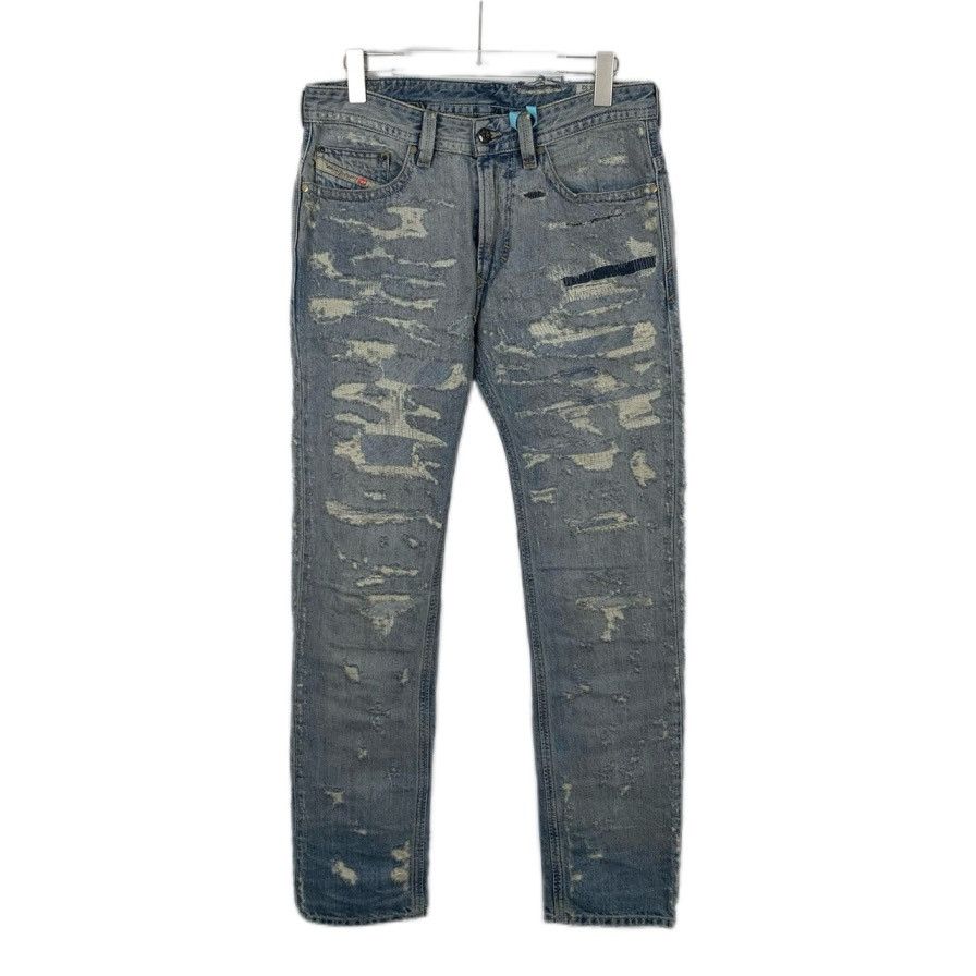 Diesel Diesel Light Blue Distressed Denim Pants K26WX Size US 29 - 1 Thumbnail