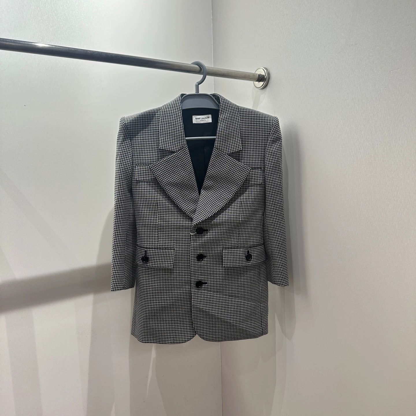 Saint Laurent Paris SL Jan833 check single-breasted jacket 36 Size XS / US 0-2 / IT 36-38 - 1 Thumbnail