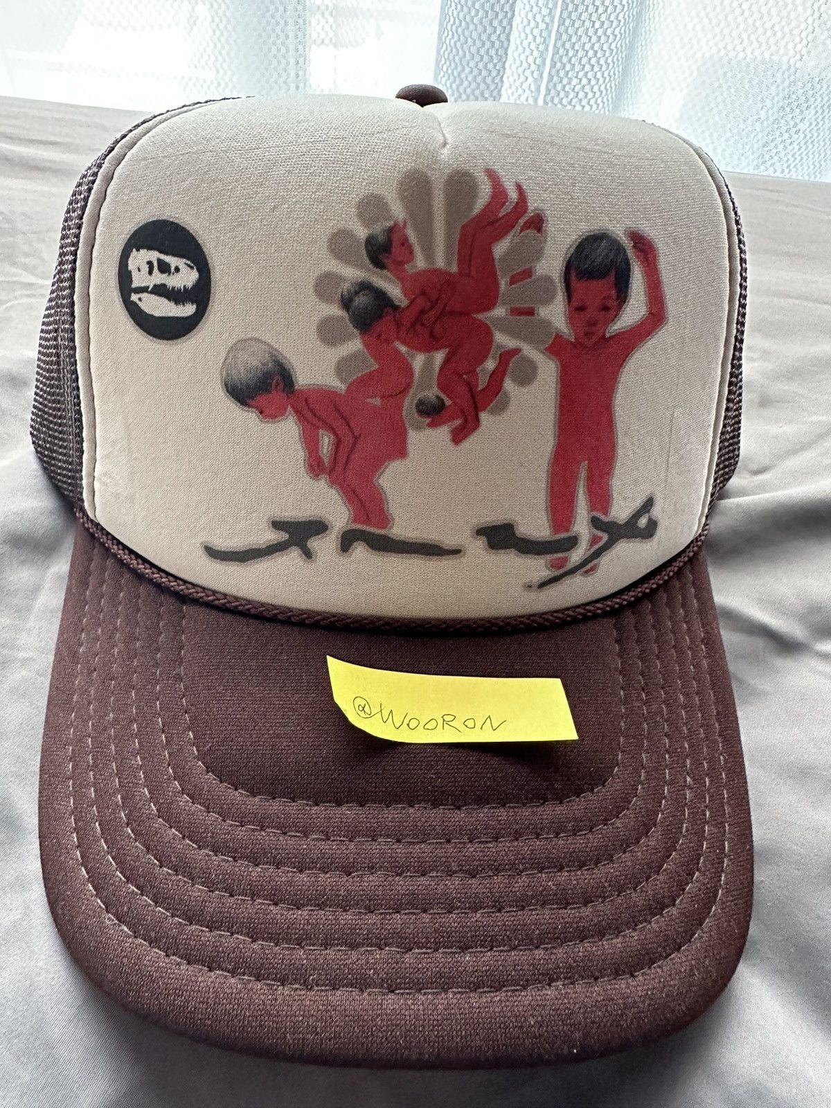 Pre-owned Trucker Hat T Rex Global Hat In Brown