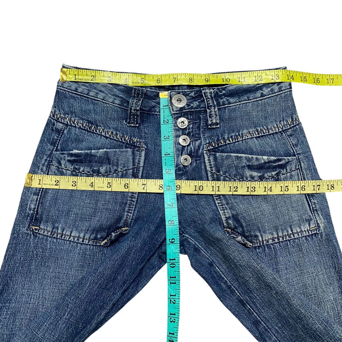 Marithe + Francois Girbaud Marithe Francois Girbaud Denim Super Flare Low Rise Jeans Size 28" / US 6 / IT 42 - 16 Thumbnail