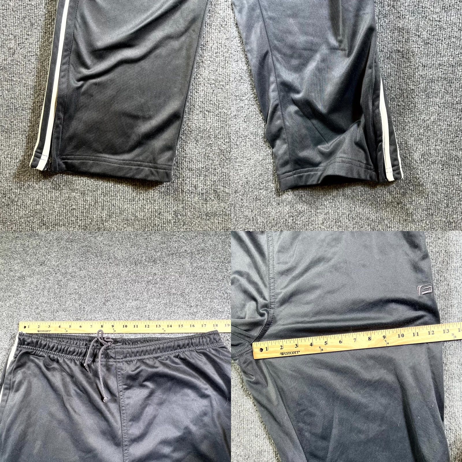 Vintage Franklin Sports Track Pants Mens XL Black Drawstring Straight Leg Performance Size US 36 / EU 52 - 8 Thumbnail