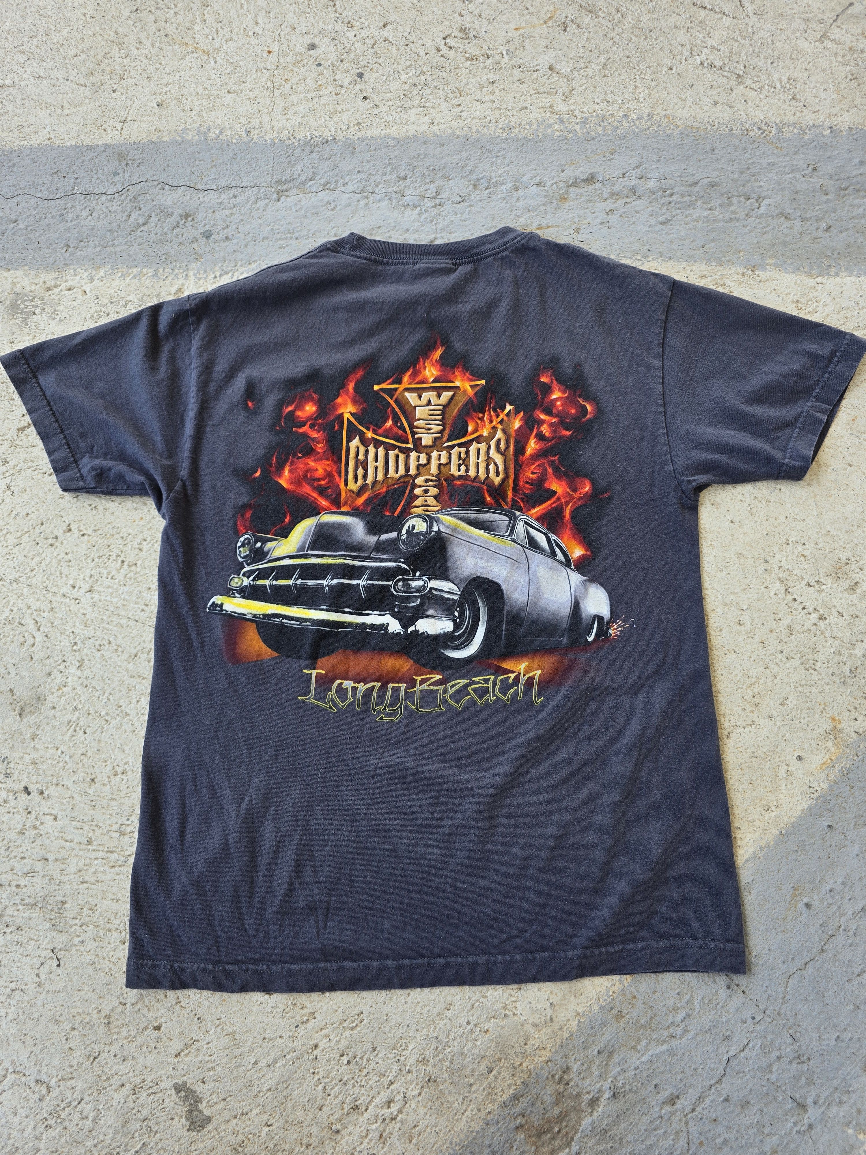 West Coast Choppers Vintage Y2K West Coast Choppers Long Beach Flame Tee Shirt Size US L / EU 52-54 / 3 - 2 Thumbnail