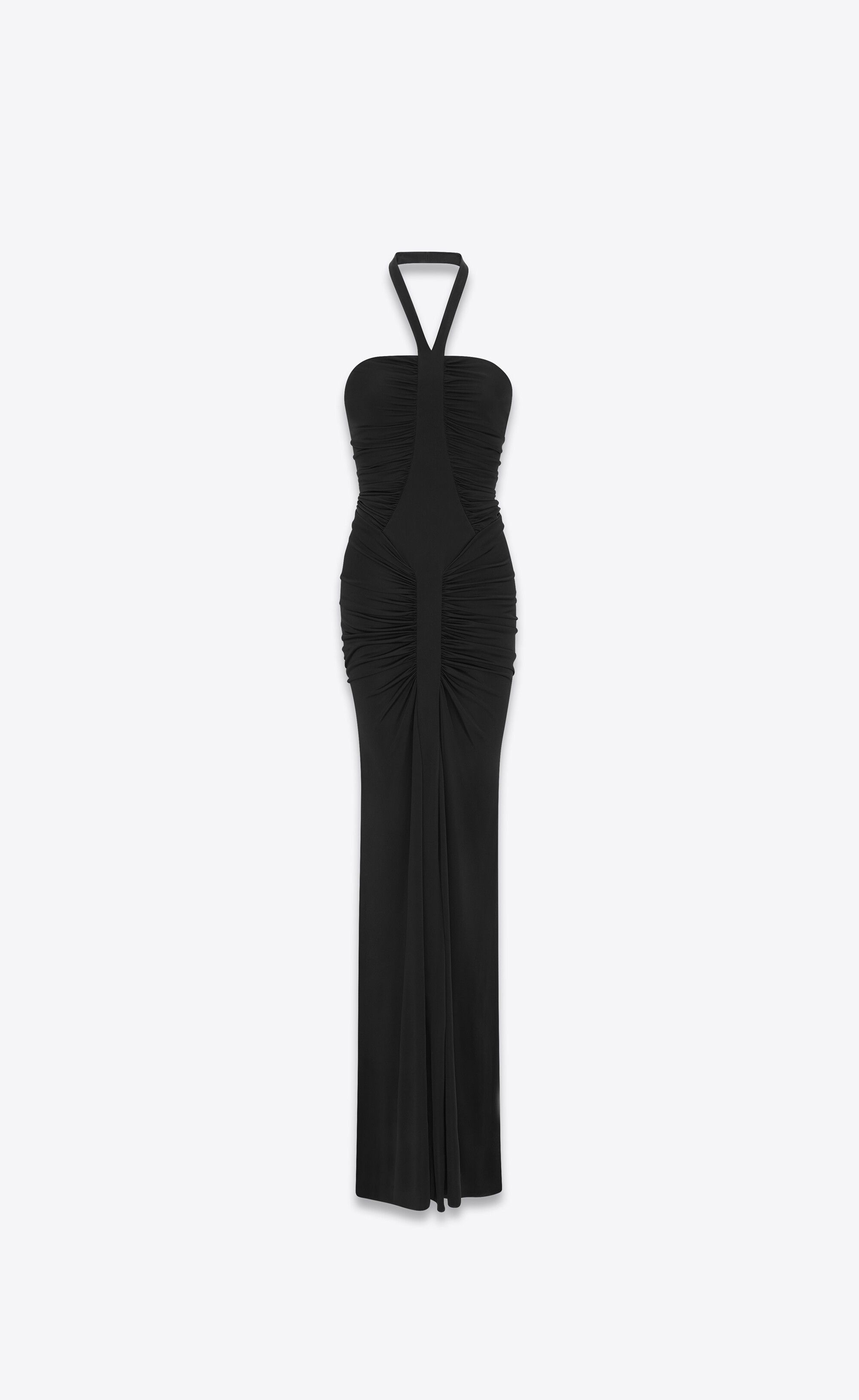 Saint Laurent Paris o1s1wg111024 Viscose Maxi Dress in Black Size S / US 4 / IT 40 - 1 Thumbnail