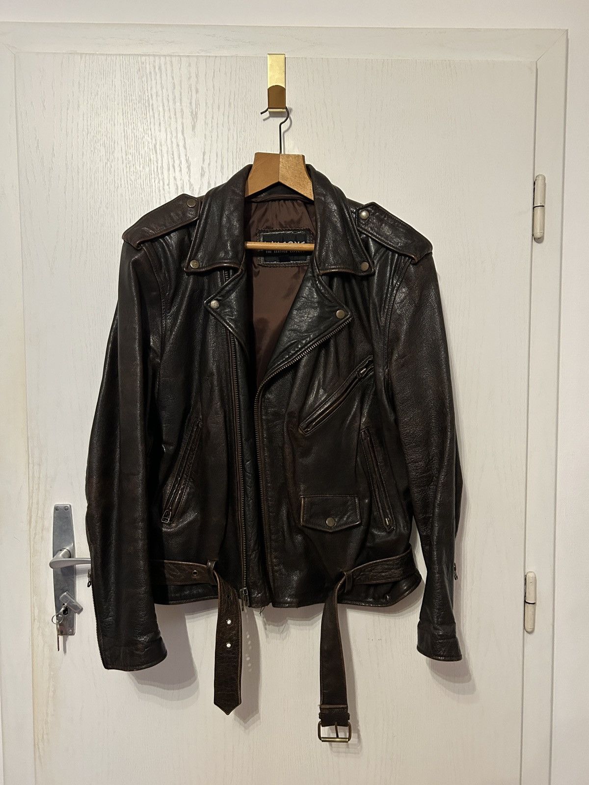 Wilsons Leather Biker Leather Jacket Size US L / EU 52-54 / 3 - 1 Thumbnail