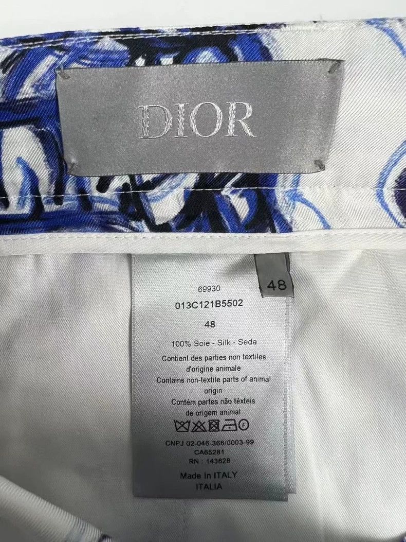Dior Dior Blue Tiger Print Silk Shorts-2506 Size 41" - 4 Thumbnail