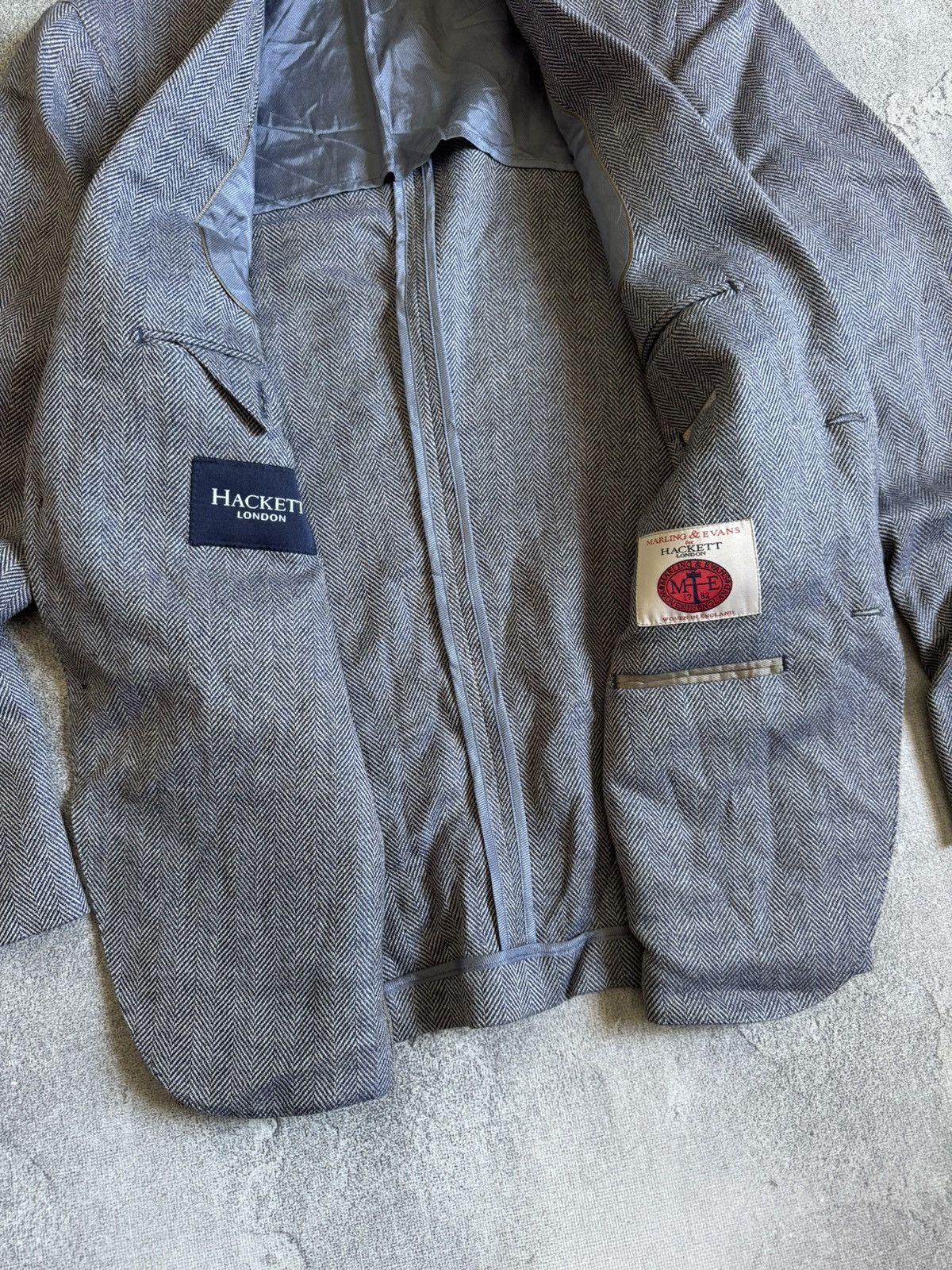 Hackett Mens Hackett London Wool Linen 2 Piece Blazer Size 48R Coat Size 48R - 5 Thumbnail