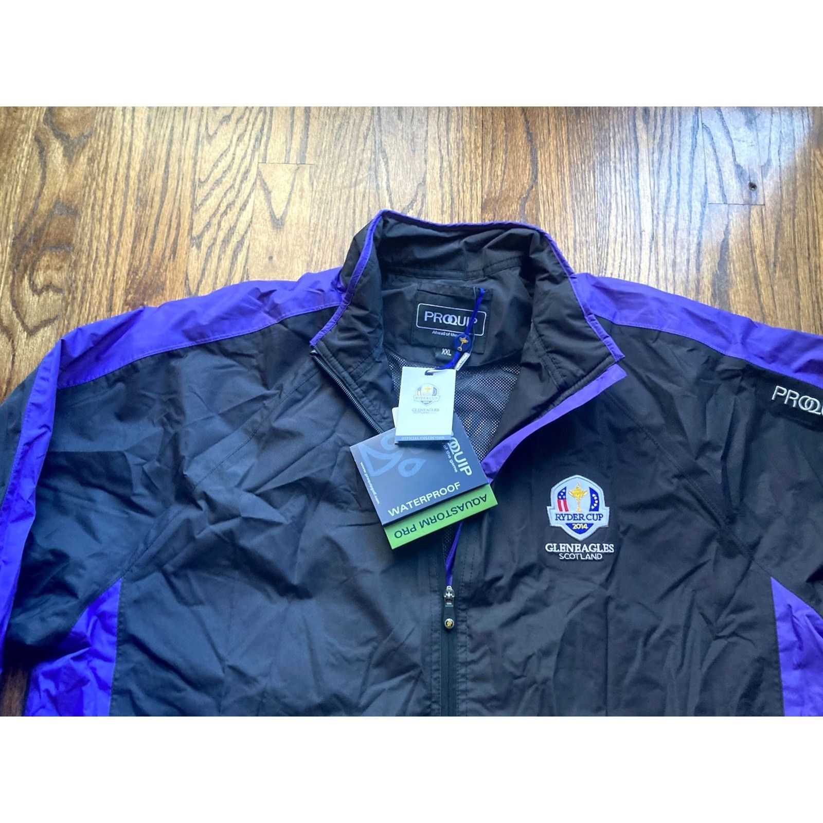 Vintage VINTAGE ProQuip Ryder Cup Jacket Mens 2XL Black Waterproof Windbreaker Golf Retro Logo 2014 Scotland Size US XXL / EU 58 / 5 - 4 Thumbnail