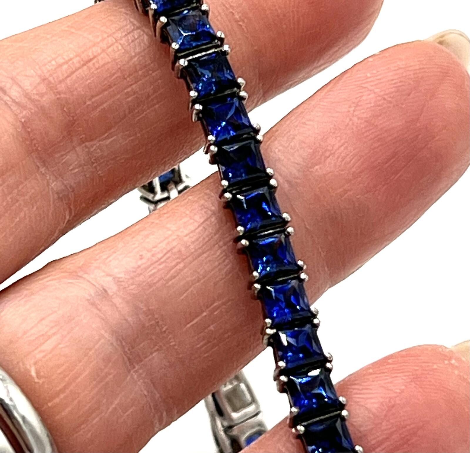 Other Chuck Clemency Sterling Silver Blue Sapphire Tennis Bracelet Size ONE SIZE - 3 Thumbnail