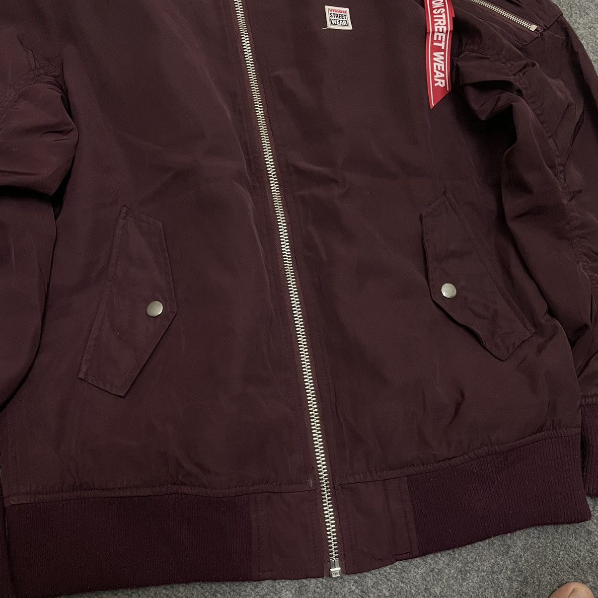 Vision Streetwear VSW Burgundy Bomber Jacket With Rainbow Embroidered Spellout Size US M / EU 48-50 / 2 - 9 Thumbnail