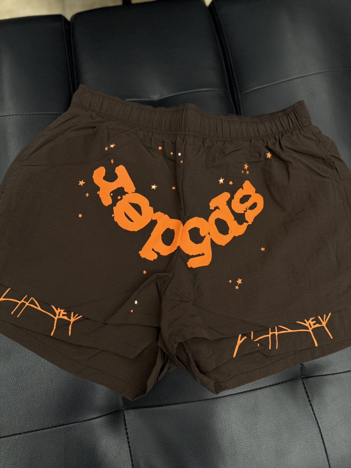 Sp5der Sp5der Double Layer WEB Shorts Size Large (NEW) Brown Size US 33 - 2 Thumbnail