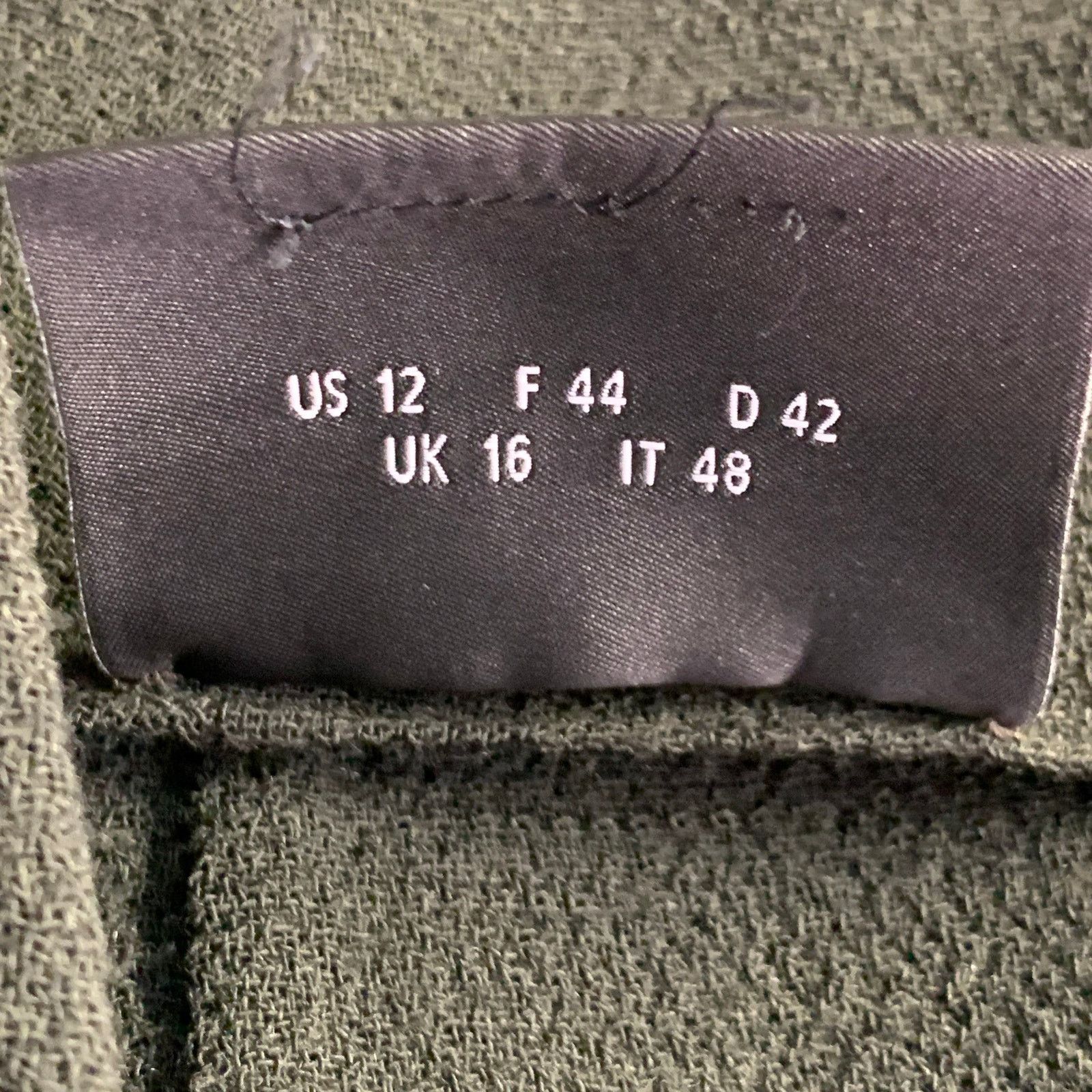 Akris AKRIS 12 Dark Green Wool Crepe Sleeveless V-Neck Midi Dress Size XL / US 12-14 / IT 48-50 - 5 Thumbnail