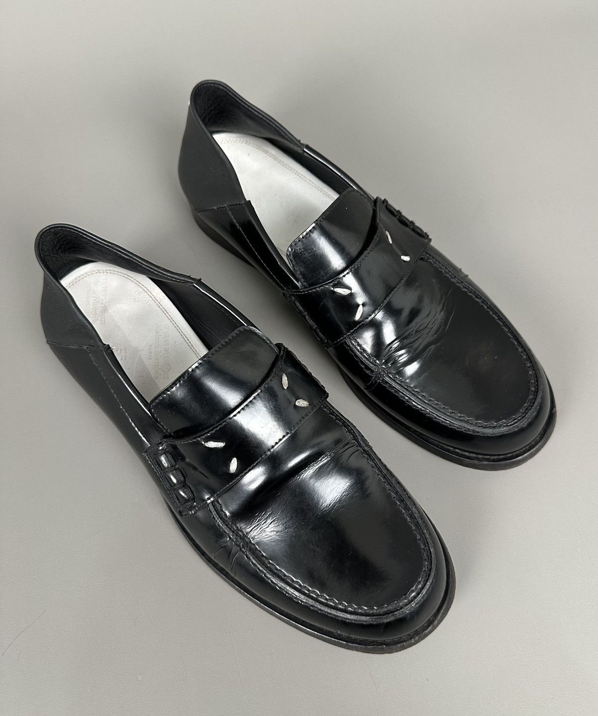 Maison Margiela Maison Margiela - 4 Contrast Stitch Leather Loafers - Black Size US 9 / IT 39 - 4 Thumbnail