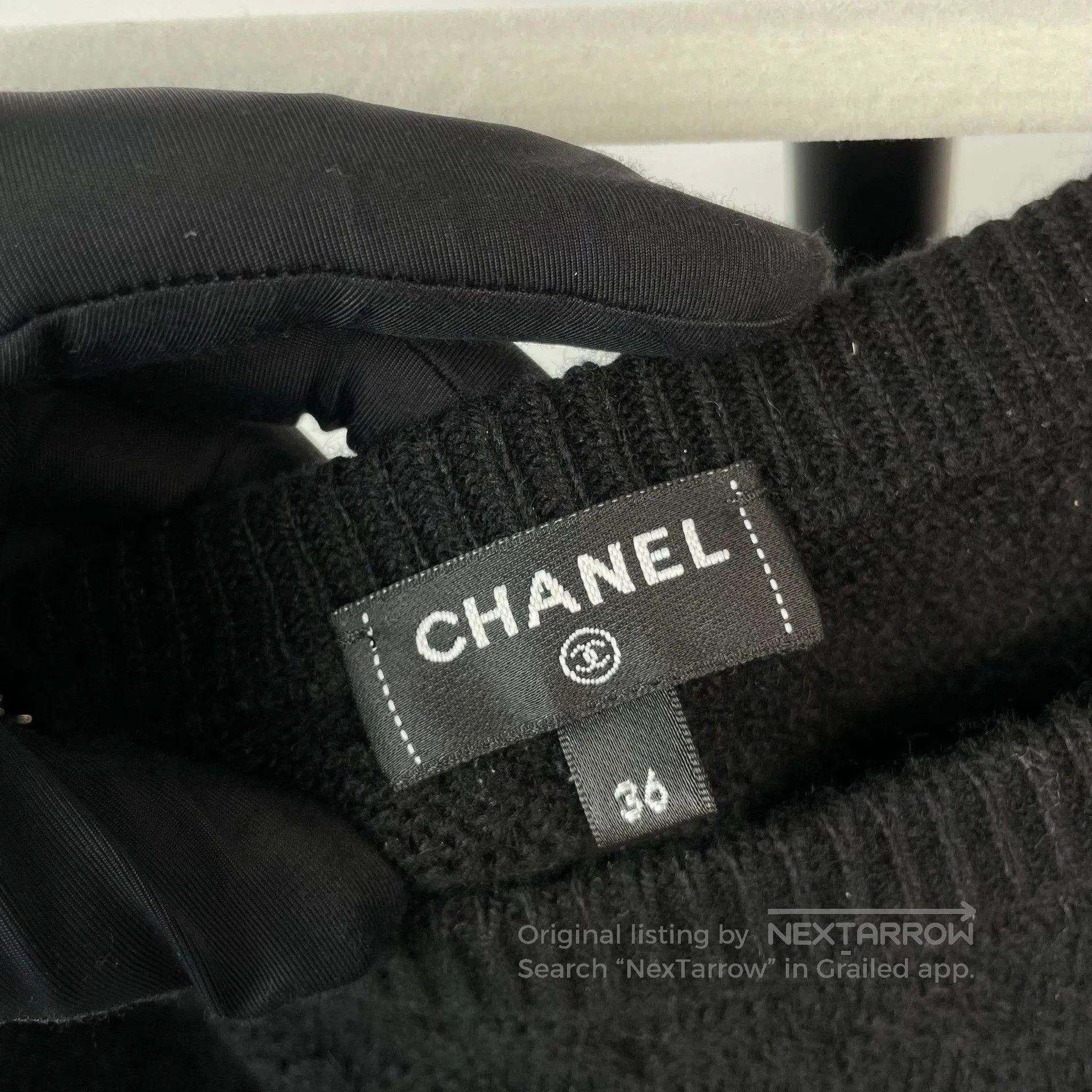 Chanel Chanel 23B Black Chain Knitted Top. Size XS / US 0-2 / IT 36-38 - 7 Thumbnail