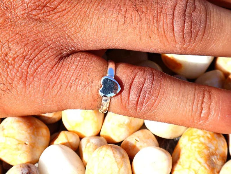 Handmade Handmade Heart Ring, 925 Silver Promise Ring, Women Jewelry Size ONE SIZE - 7 Thumbnail