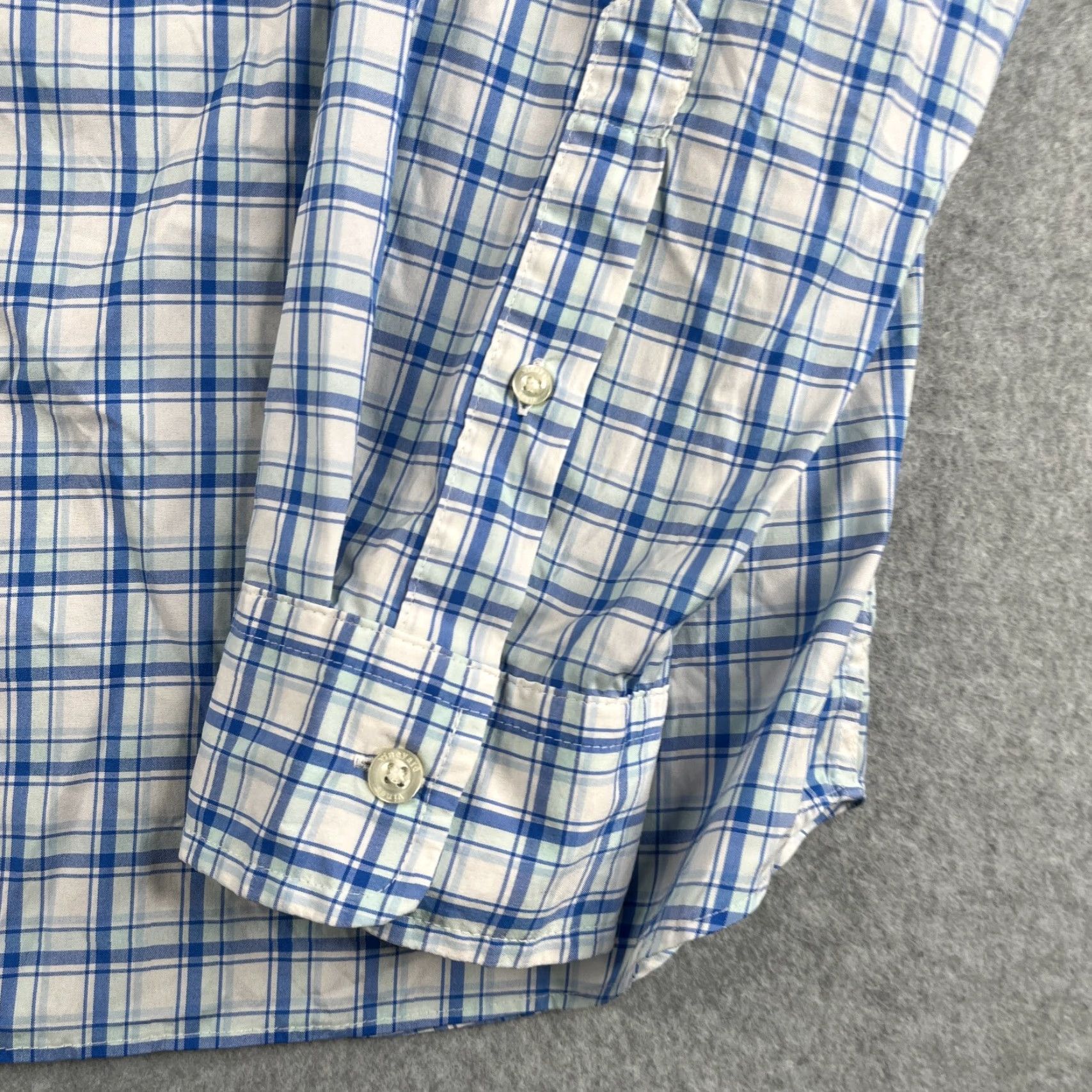 Vineyard Vines Button-Up Shirt XL Blue Check Men Long Sleeve Classic Fit Button-Down Collared Nylon Spandex Lightweight