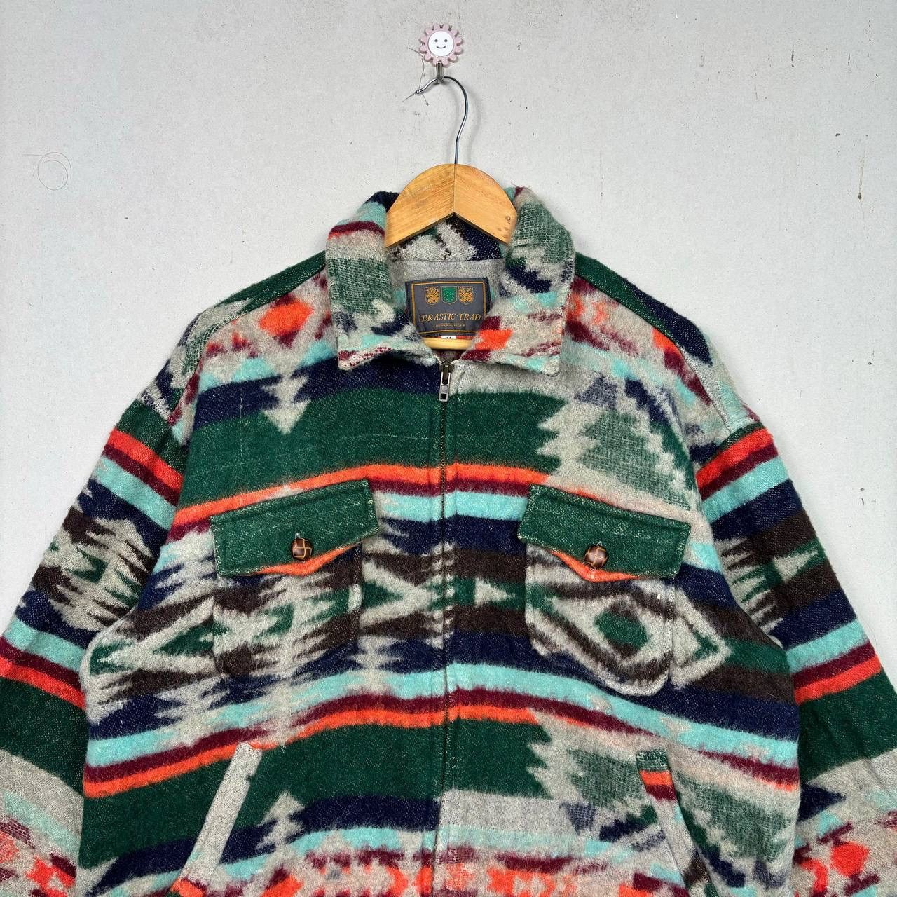 Native Vtg 90s Drastic Trad Aztec Southwestern Zip Fleece Jacket M Size US M / EU 48-50 / 2 - 3 Thumbnail