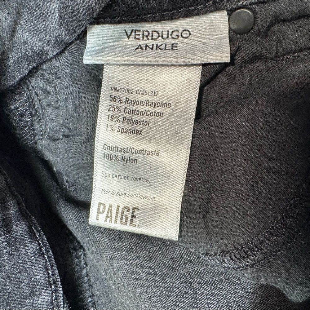 Paige PAIGE Verdugo Ankle Twist Seam Skinny Black Granite Jeans S Size 27" / US 4 / IT 40 - 7 Thumbnail