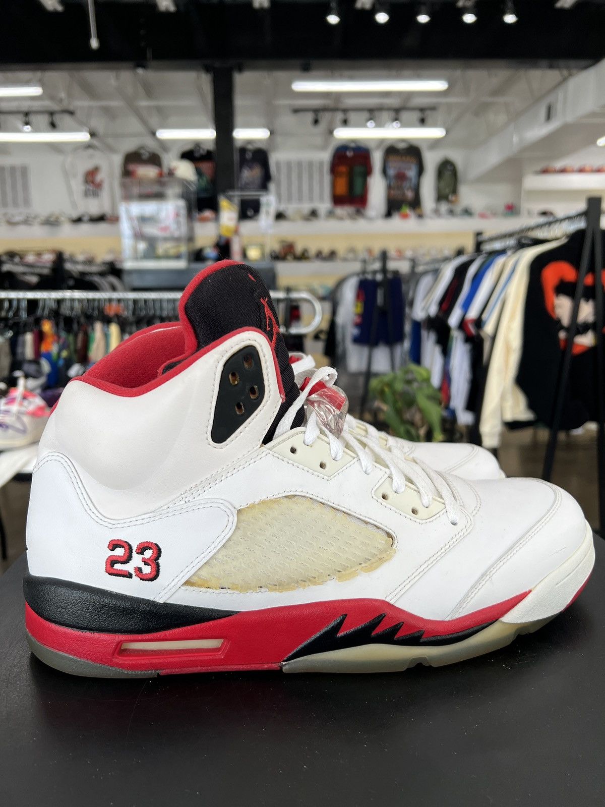 Jordan Brand Air Jordan 5 Fire Red Black Tongue Sz. 12 (2013) Size US 12 / EU 45 - 6 Thumbnail