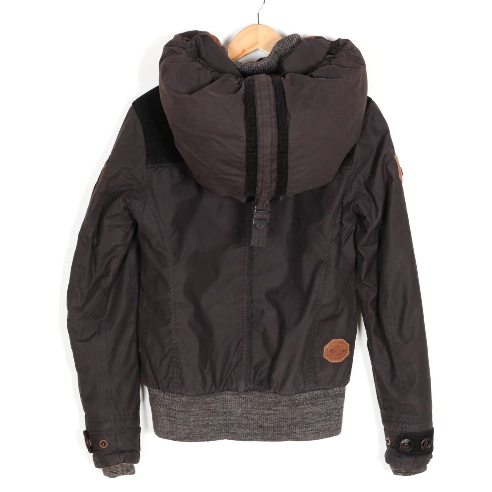 Vintage NAKETANO Bomber Jacket Women S Hooded Insulated Grey MJ6422 Size S / US 4 / IT 40 - 3 Thumbnail