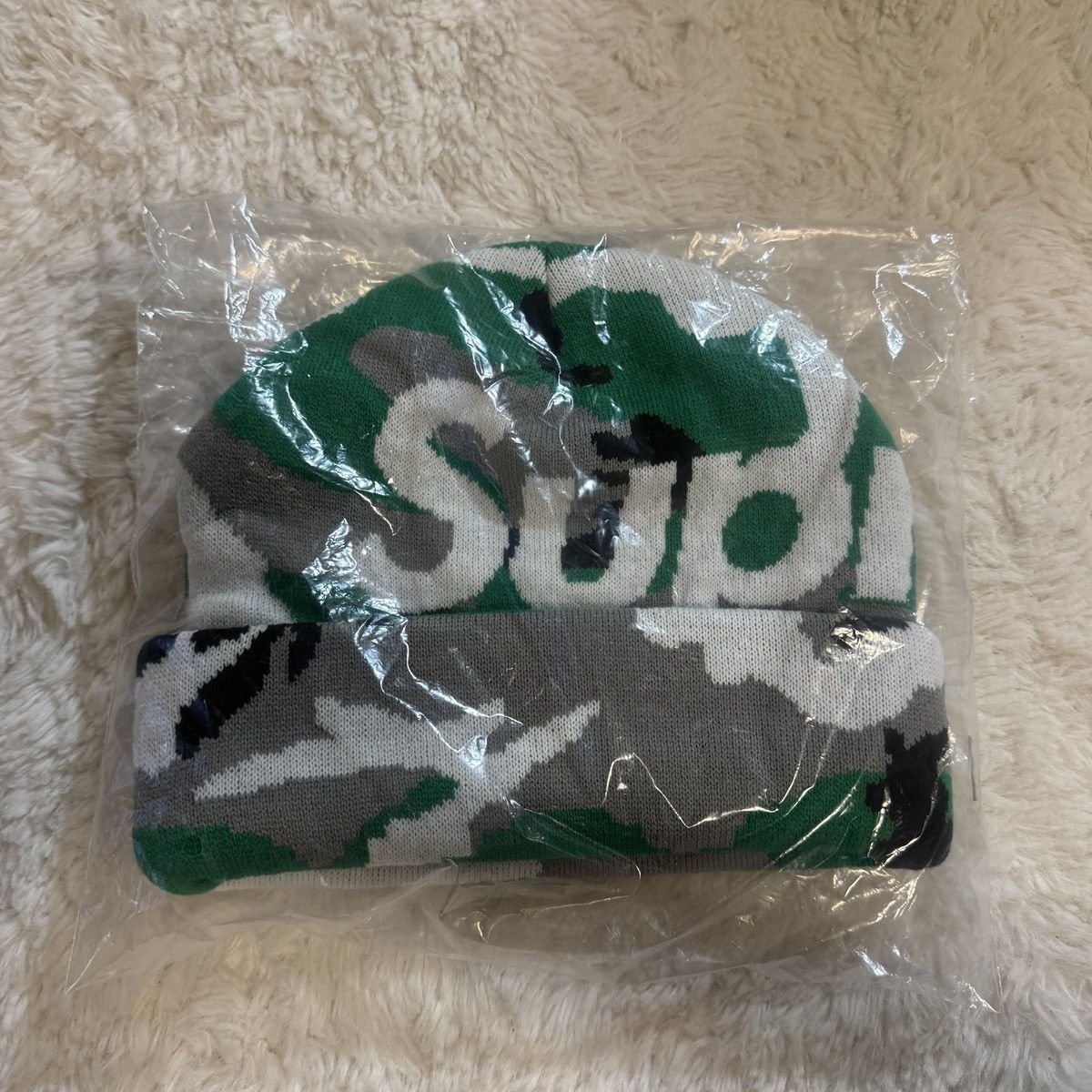 Supreme Supreme Green Camo Big Logo Beanie FW25 Size ONE SIZE - 3 Thumbnail