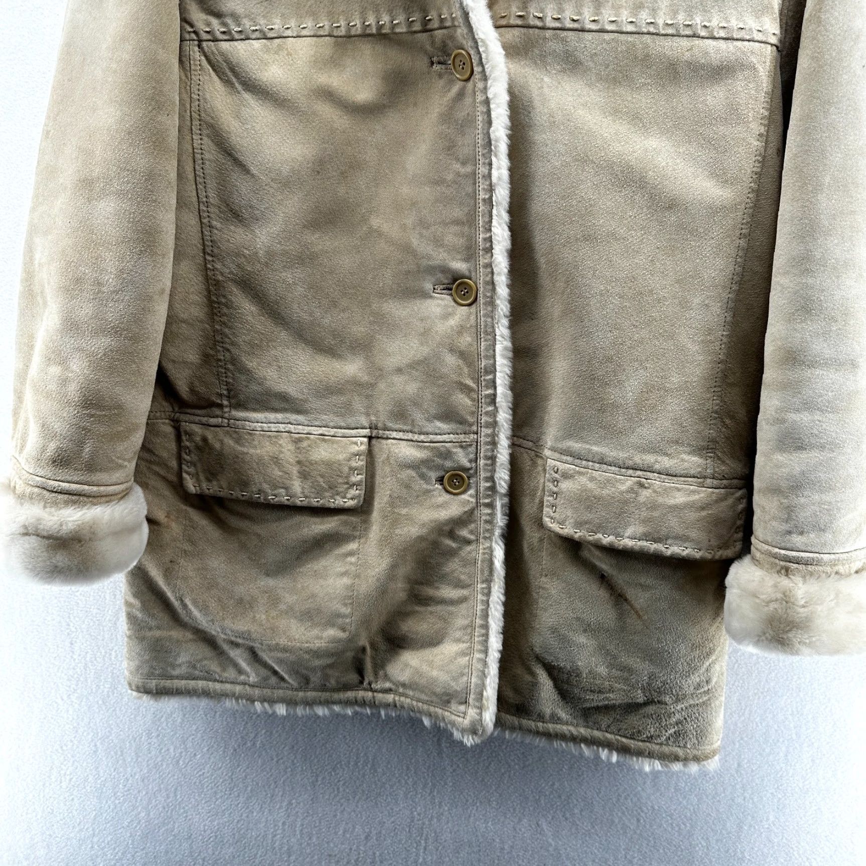Jones New York Jones New York Sport Jacket Beige Women's M Faux Fur Long Sleeve Pockets Size M / US 6-8 / IT 42-44 - 6 Thumbnail