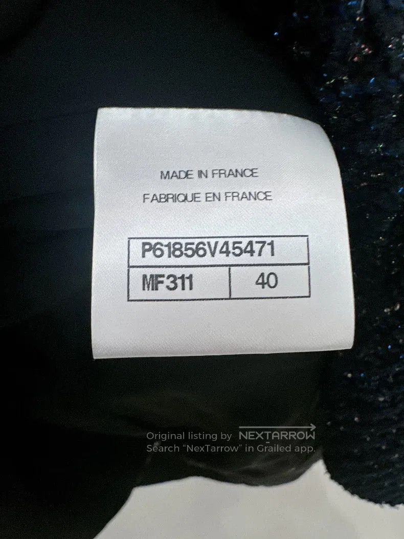 Chanel Chanel Blue tweed jacket Size S / US 4 / IT 40 - 6 Thumbnail