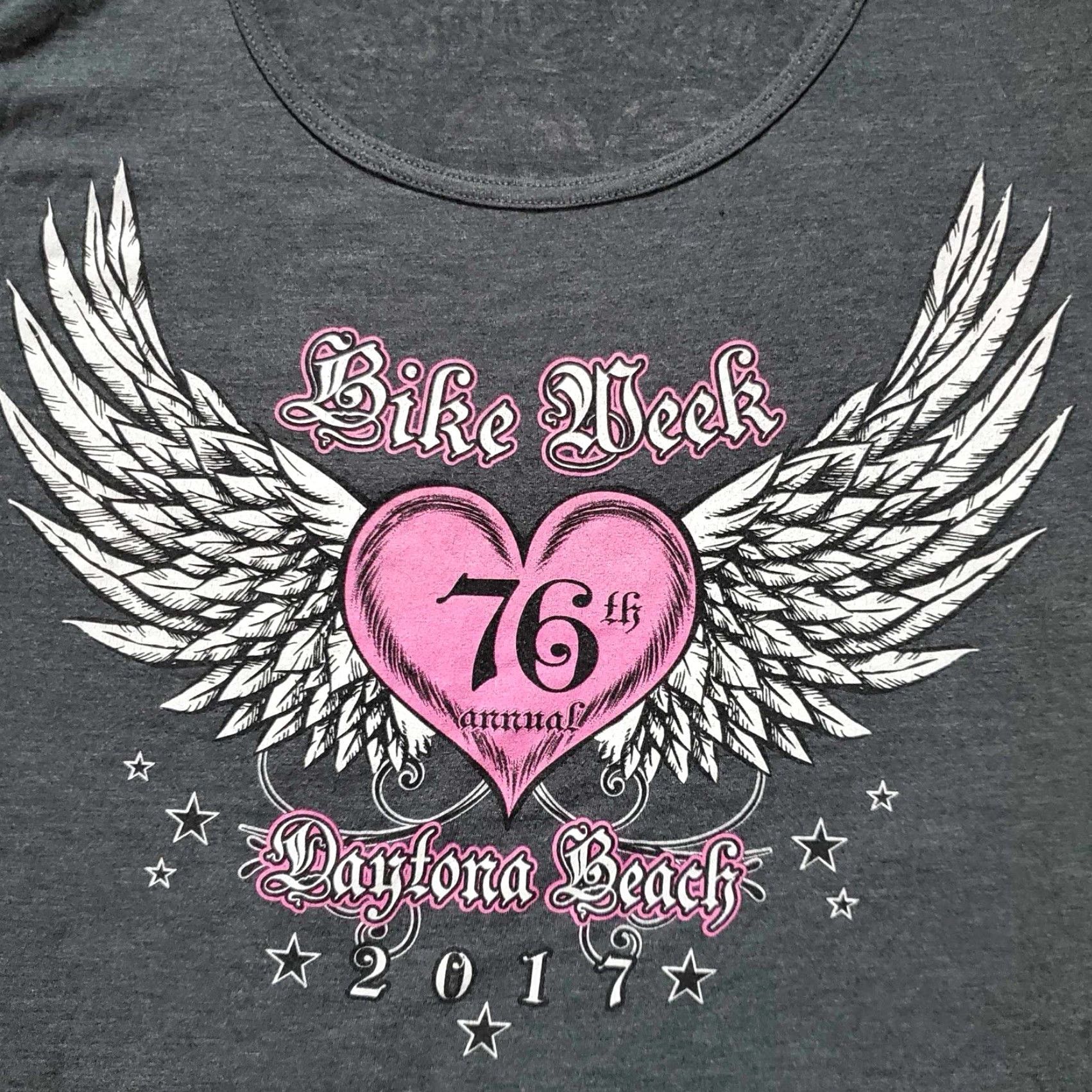 Anvil VINTAGE Daytona Beach Bike Week Womens T Shirt 2017 Wings Pink XL TG Biker Size XL / US 12-14 / IT 48-50 - 2 Thumbnail