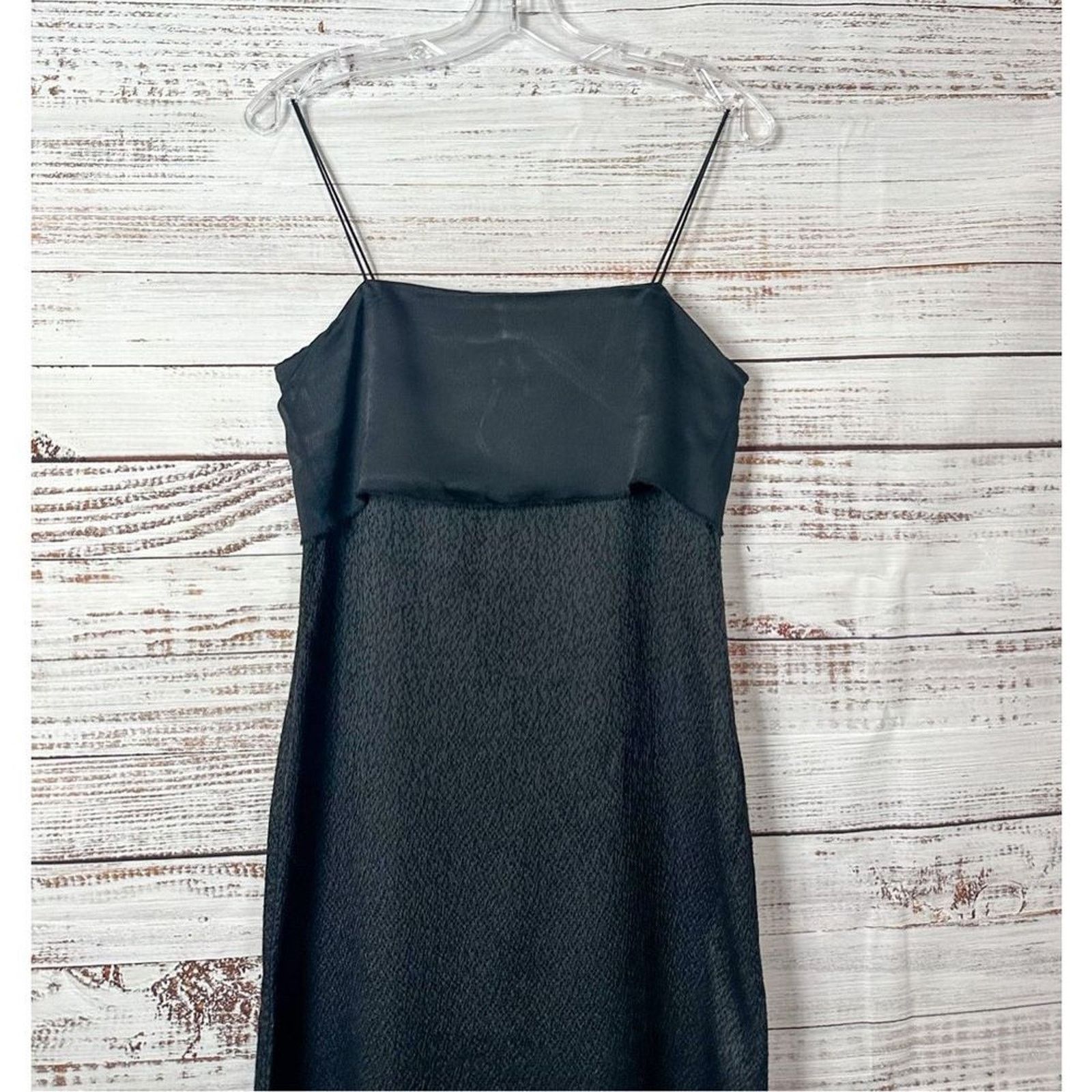 EDUN Edun Spaghetti Strap Midi Slip Dress Black Size XS NWT Size XS / US 0-2 / IT 36-38 - 2 Thumbnail