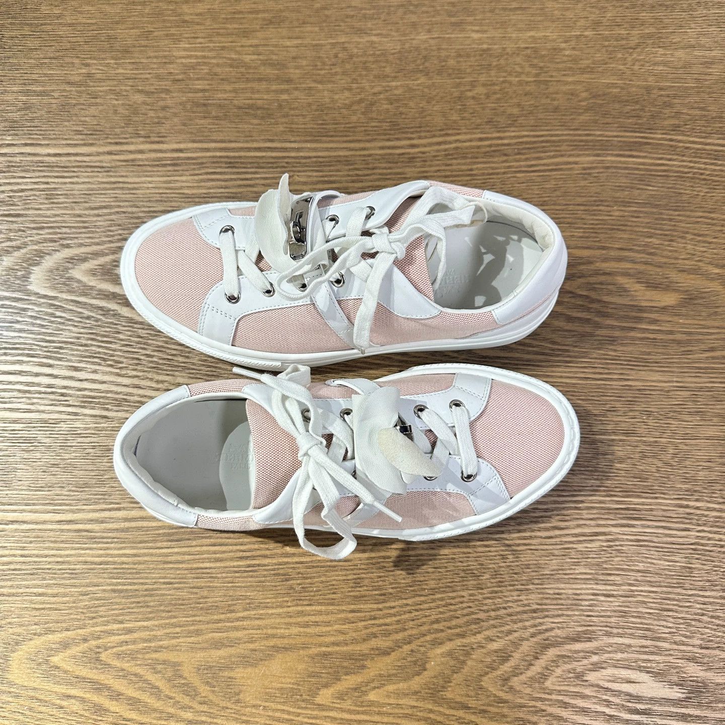 Hermes Hermes Pink Canvas Sneakers Kelly buckle Day Collection 38 Size US 7 / IT 37 - 4 Thumbnail