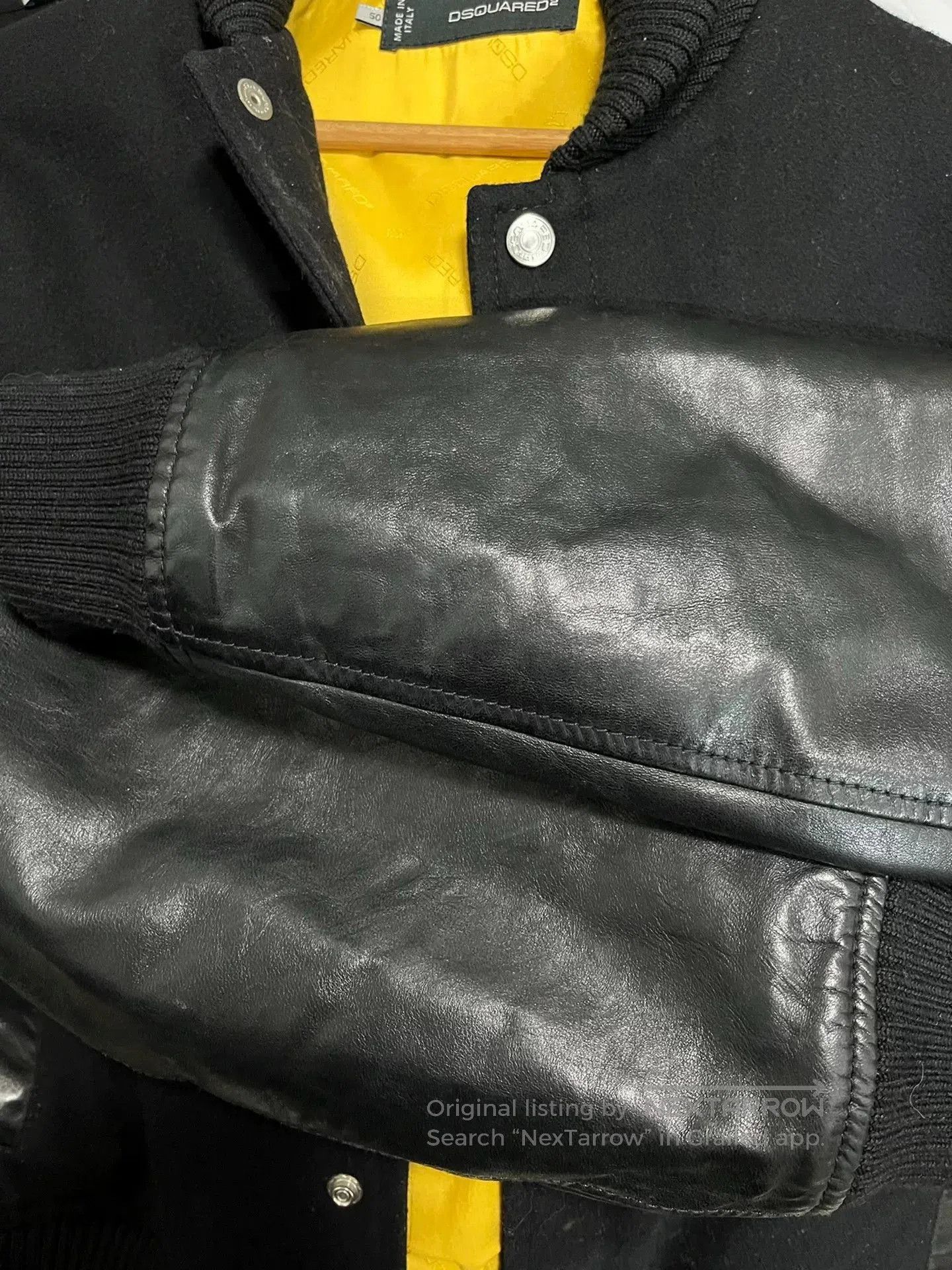 Dsquared2 DSQUARED2 Men's Wool Leather Sleeve Jacket. Size US M / EU 48-50 / 2 - 6 Thumbnail