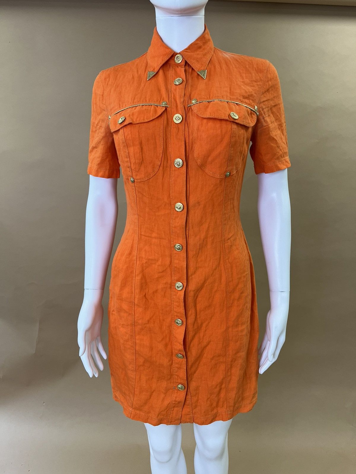 Image of Versace Dresses in Orange, Women's (Size Small)