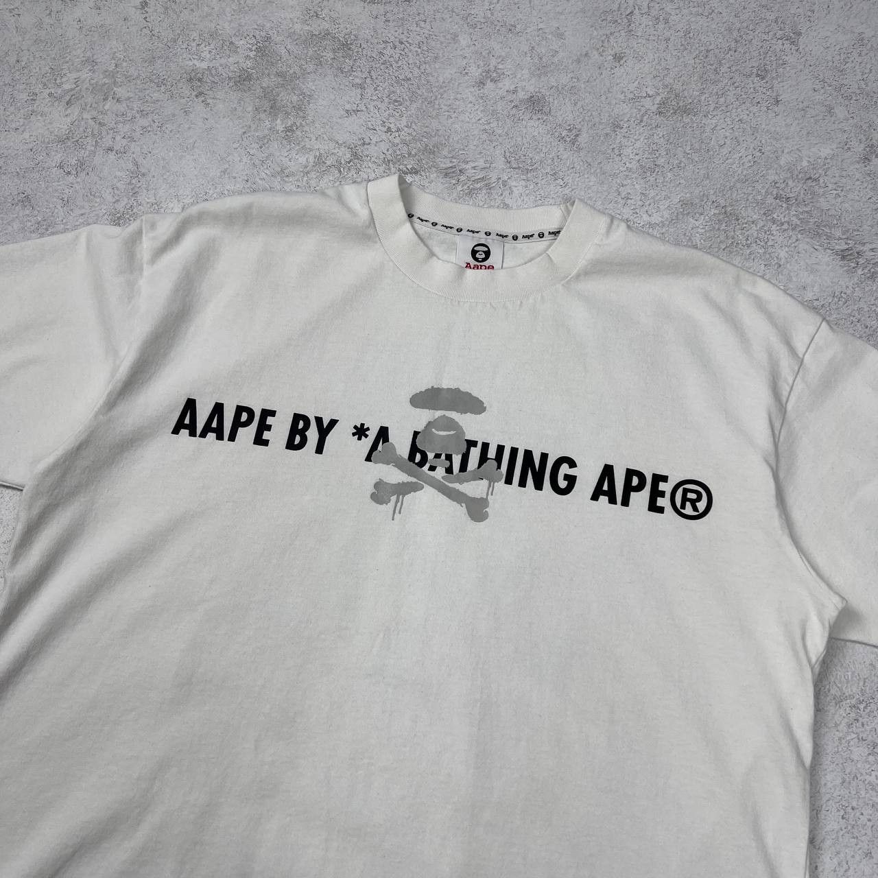 Aape AAPE By A Bathing Ape White Large Logo Skull Graphic Tee Size US L / EU 52-54 / 3 - 6 Thumbnail