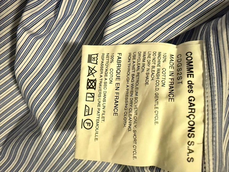 Comme des Garcons Comme Des Garcons Blue striped short sleeve shirt, 100% co Size M / US 6-8 / IT 42-44 - 4 Thumbnail