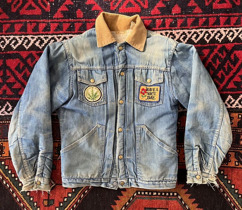 Vintage Vtg 50/60s Buckaroo Big Smith Denim Sherpa Jacket - Sz. 36