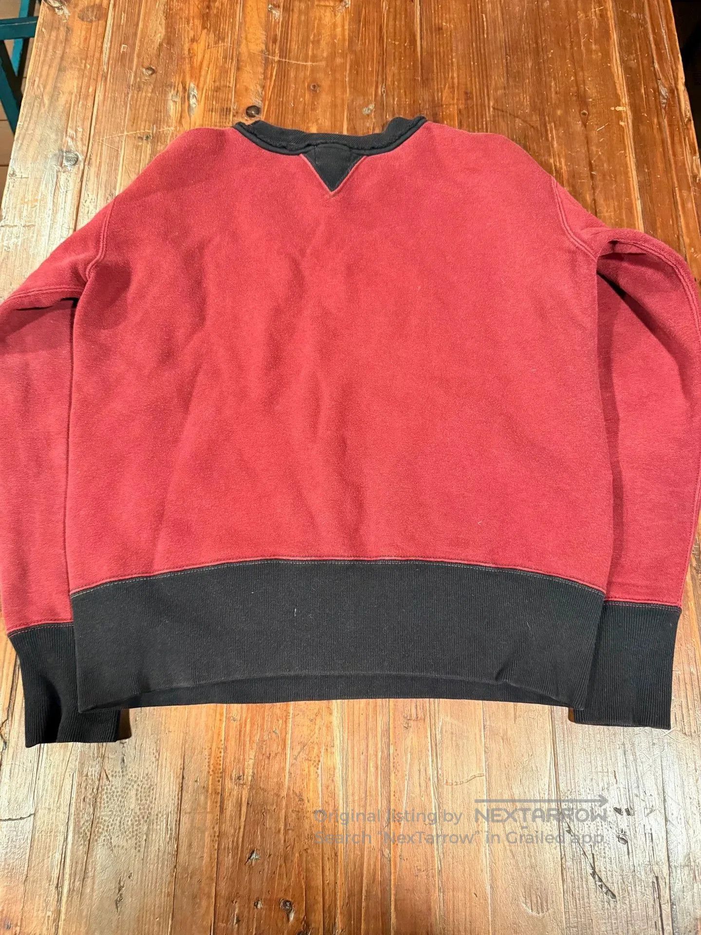 Freewheelers Freewheelers Red Black Color Block Sweatshirt. Size XS / US 0-2 / IT 36-38 - 2 Thumbnail
