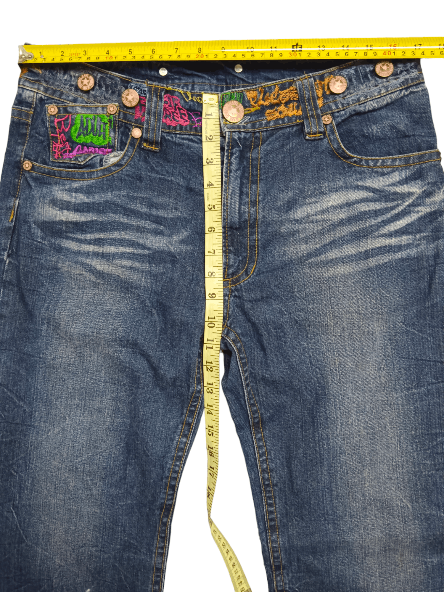 Japanese Brand Original Jeans By Emotion Embroidery Denim Size US 34 / EU 50 - 11 Thumbnail