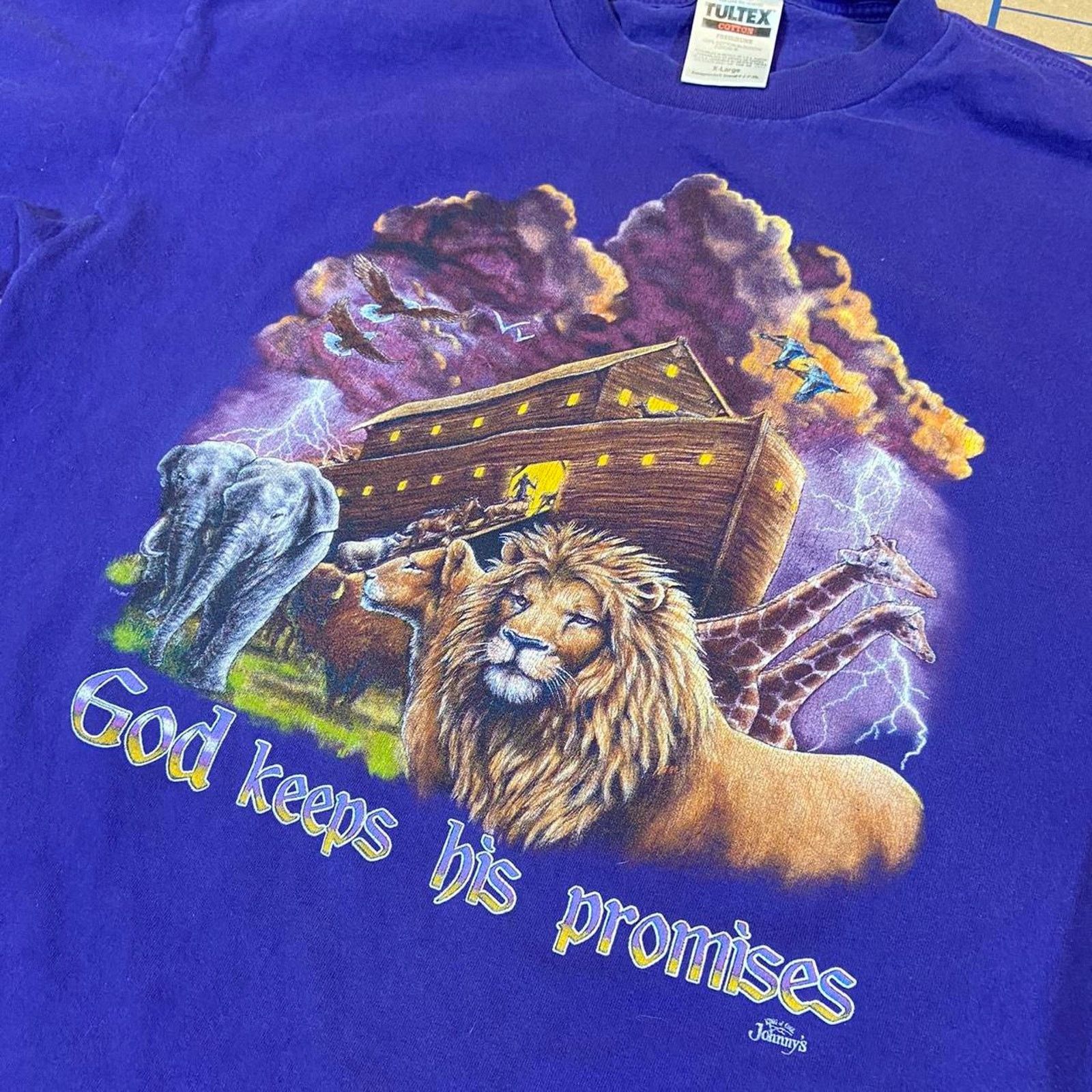 Russell Athletic 90s noahs ark purple tee Size US XL / EU 56 / 4 - 2 Thumbnail