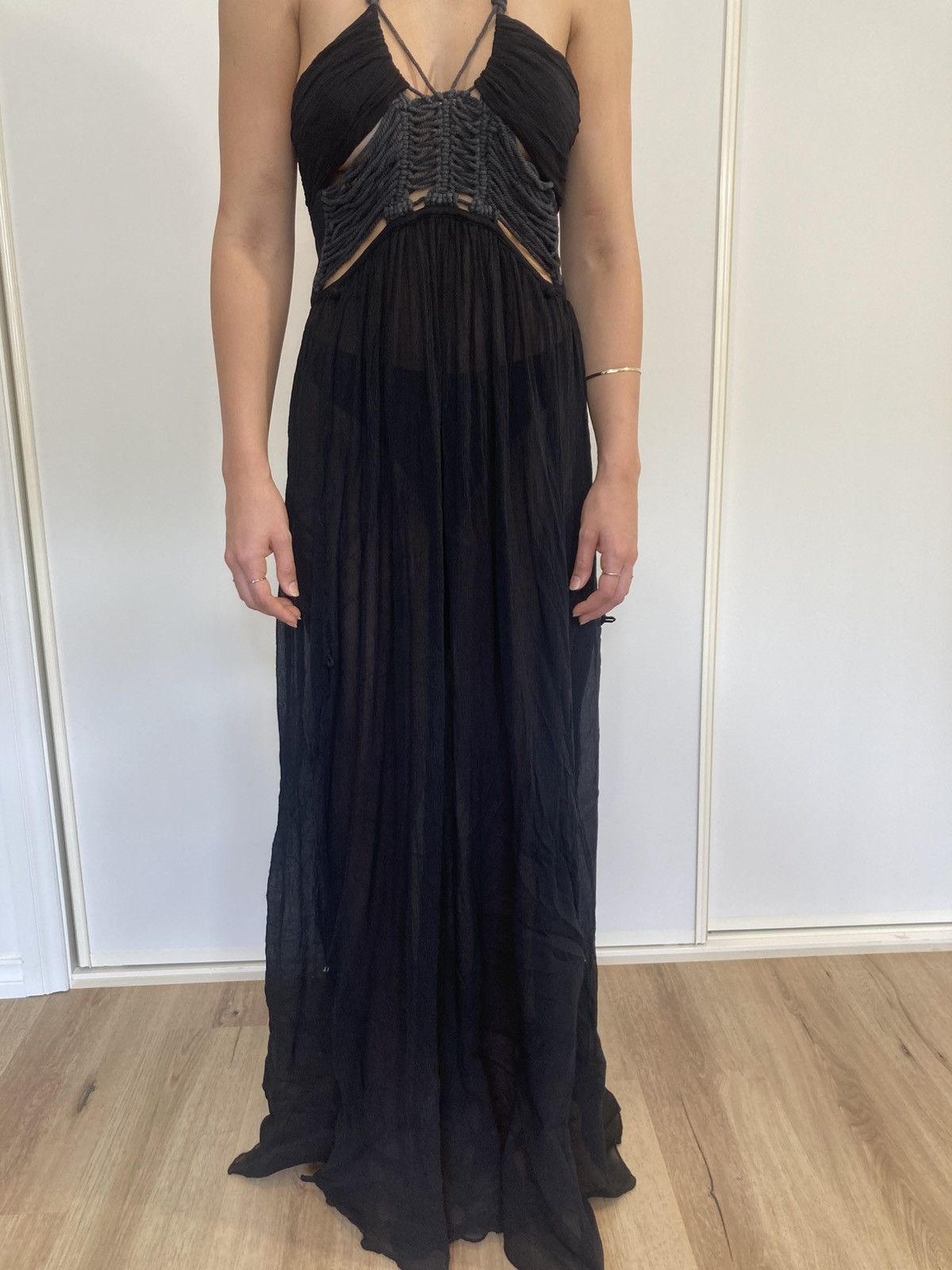 Vintage Sass & Bide Vintage Sheer Black Crepe Dress Size S / US 4 / IT 40 - 2 Thumbnail