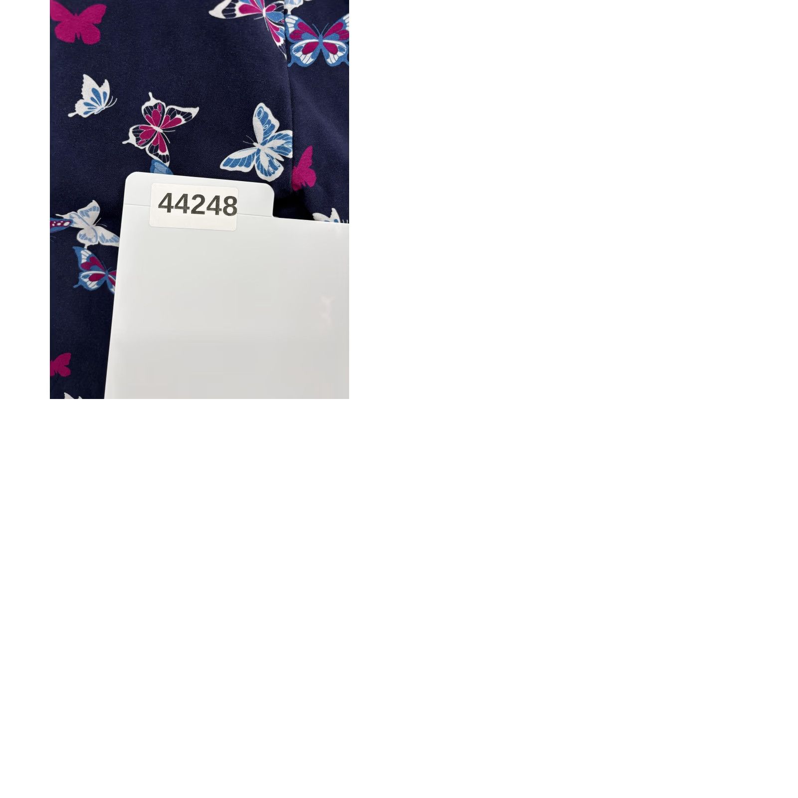 Vintage Woman Within Pants Womens PM Navy Butterfly Print Cotton Stretch Cozy NWT Skinny Ankle Pull On Jeans? Size 32" / US 10 / IT 46 - 10 Thumbnail