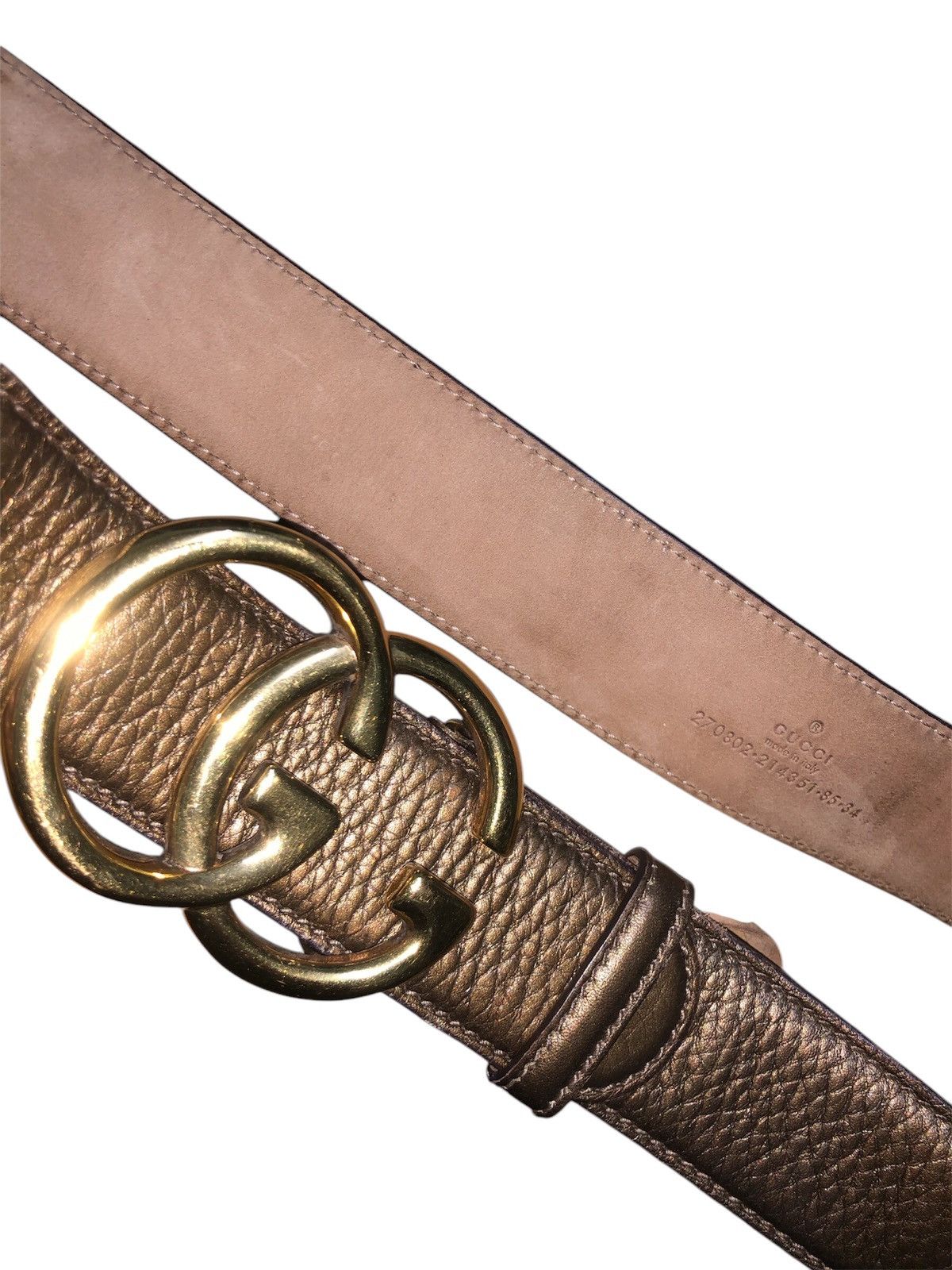 Designer × Gucci VINTAGE LEATHER BELT GUCCI 270802-214351-85-34 Size 32 - 2 Thumbnail