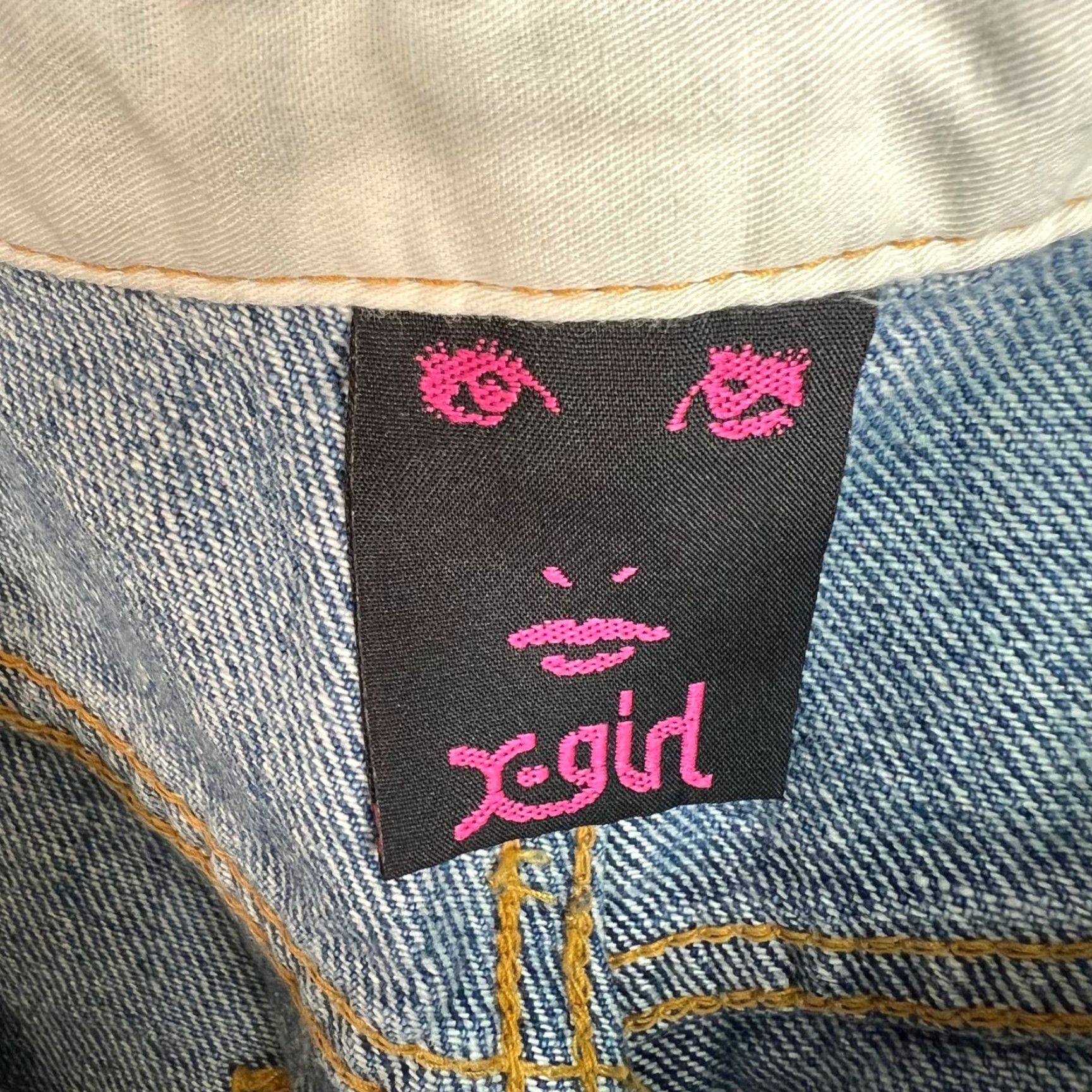 Vintage X-Girl Jeans Size 2 High-Waist Wide-Leg Denim Cotton Blue Womens Size 26" / US 2 / IT 38 - 3 Thumbnail