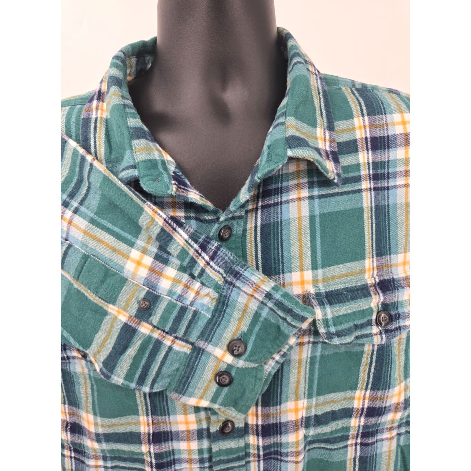 Vintage Sonoma Flannel Shirt 2XL Blue Plaid Button-Up Long Sleeve Pocket Men Shirt Size US XXL / EU 58 / 5 - 5 Thumbnail